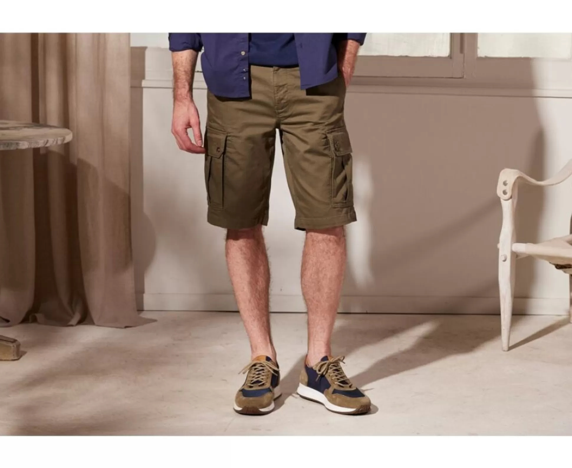 Bexley Bermudas Cargo*Bermuda Cargo Homme Corben Ii Olive Fonce