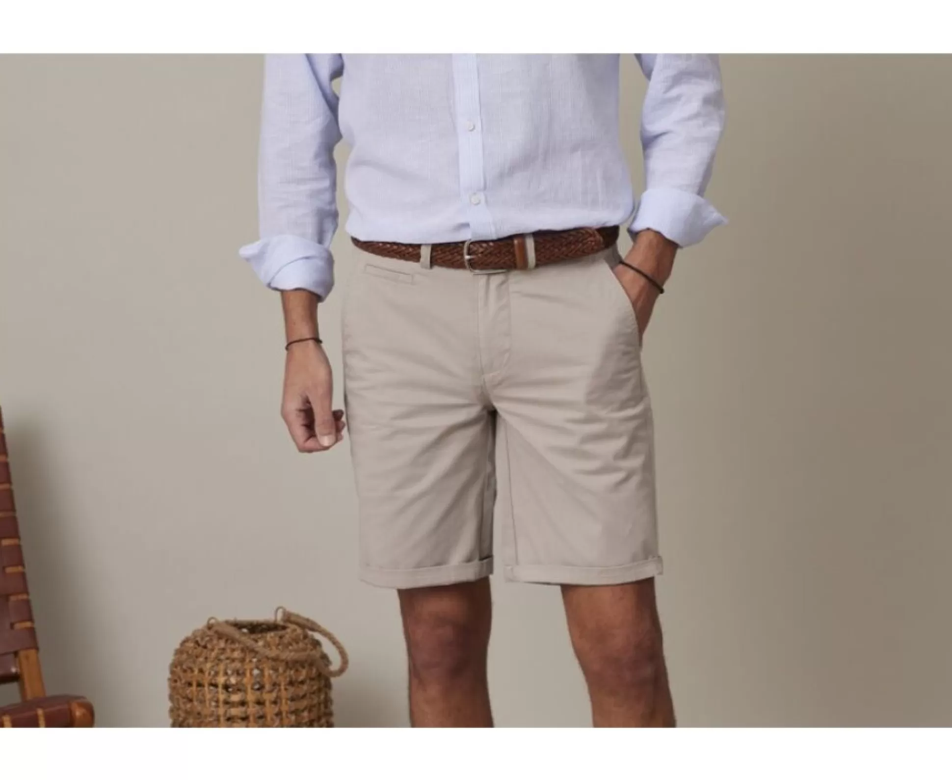 Bexley Bermudas Chino*Bermuda Chino Homme Barry Greige Fonce