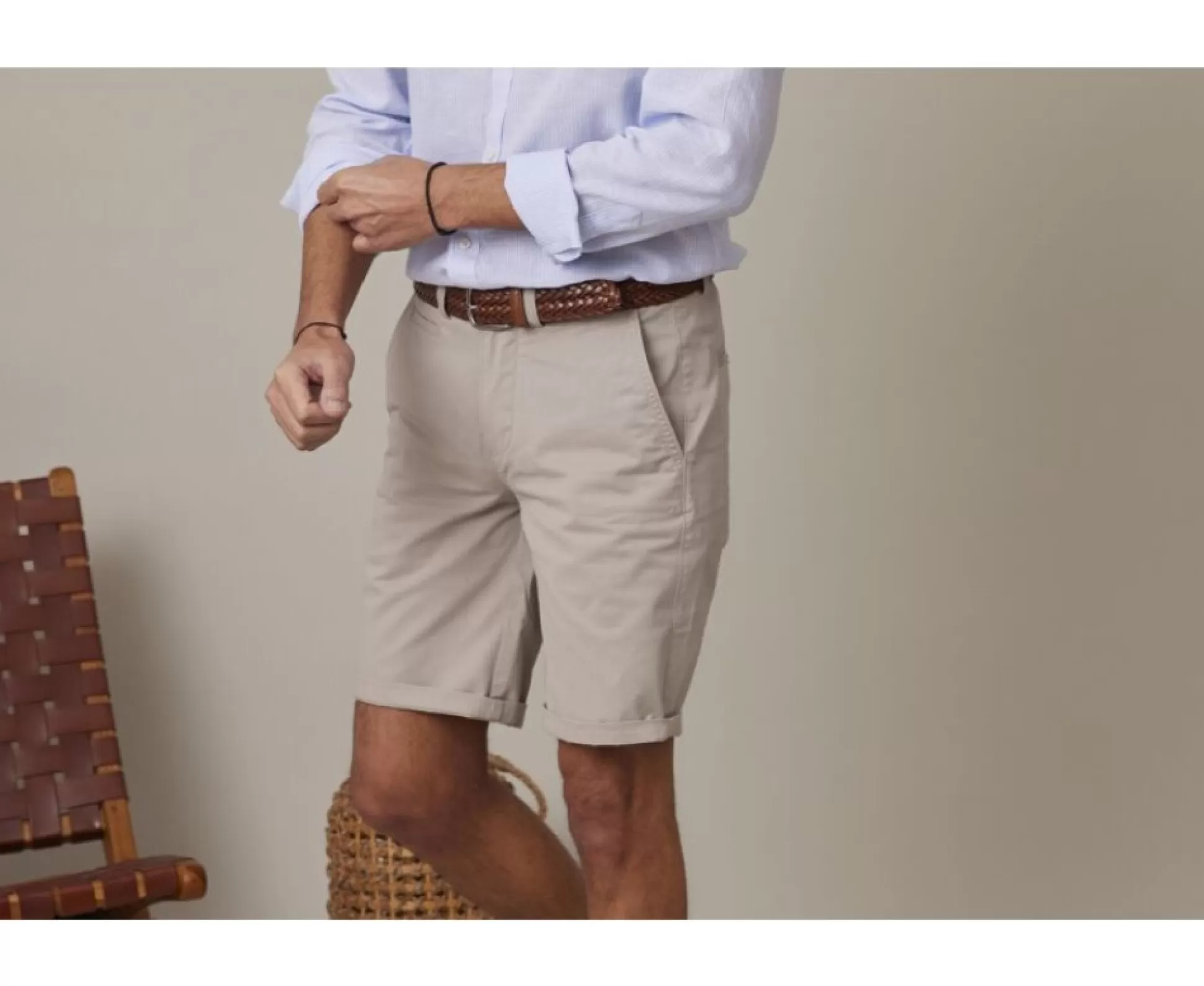 Bexley Bermudas Chino*Bermuda Chino Homme Barry Greige Fonce