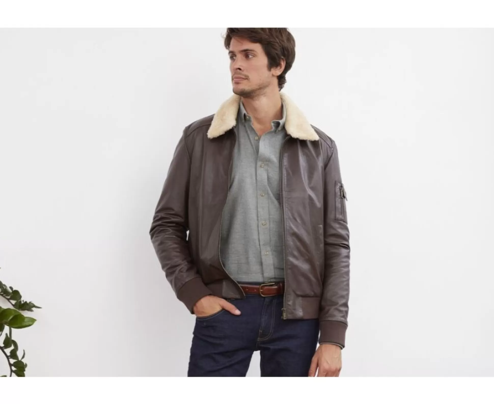 Bexley Blousons & Vestes Cuir*Blouson Aviateur Homme Everett Ii Marron