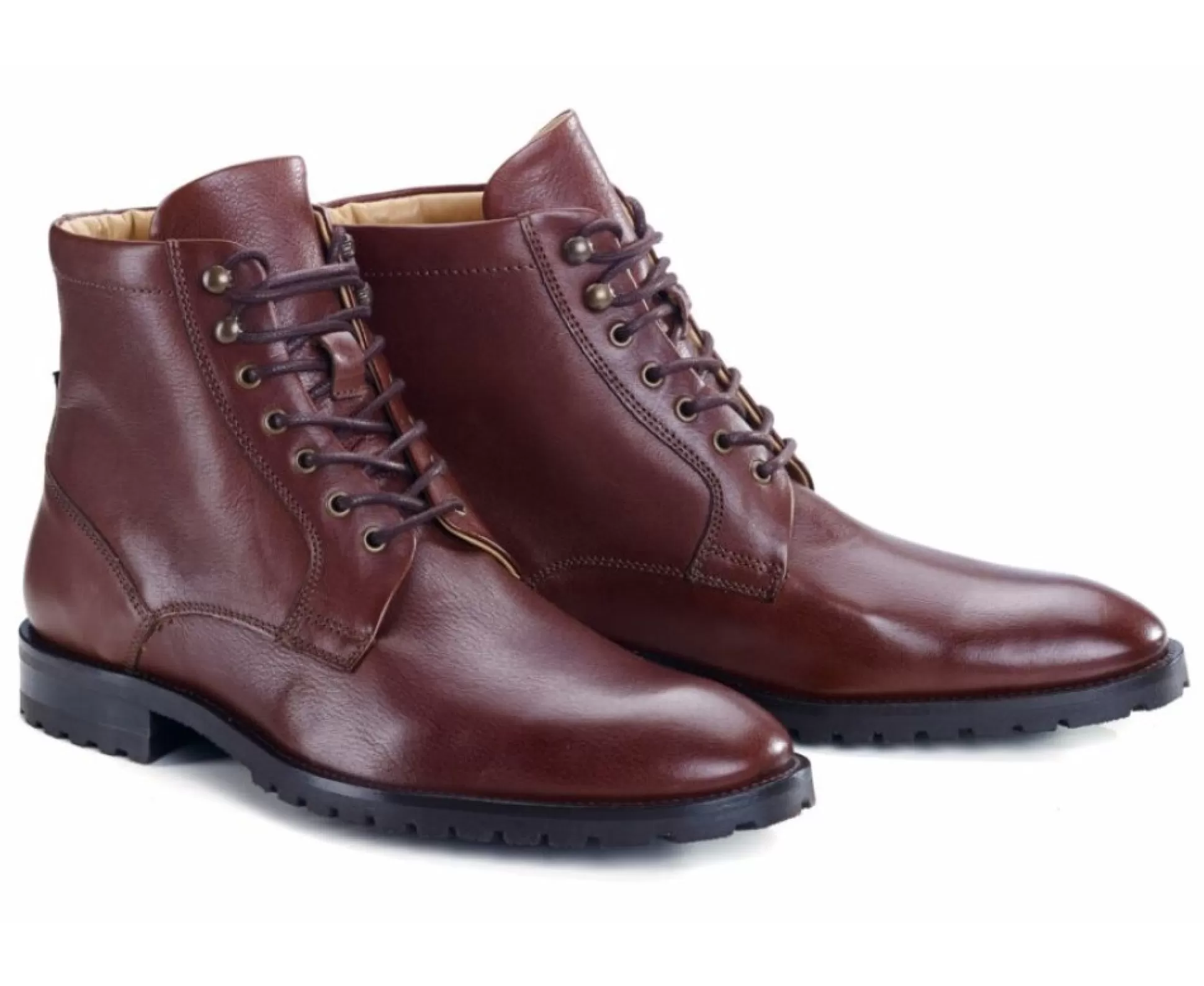 Bexley Chaussures Confort*Boots Cuir Homme Bardfield Chocolat Patine