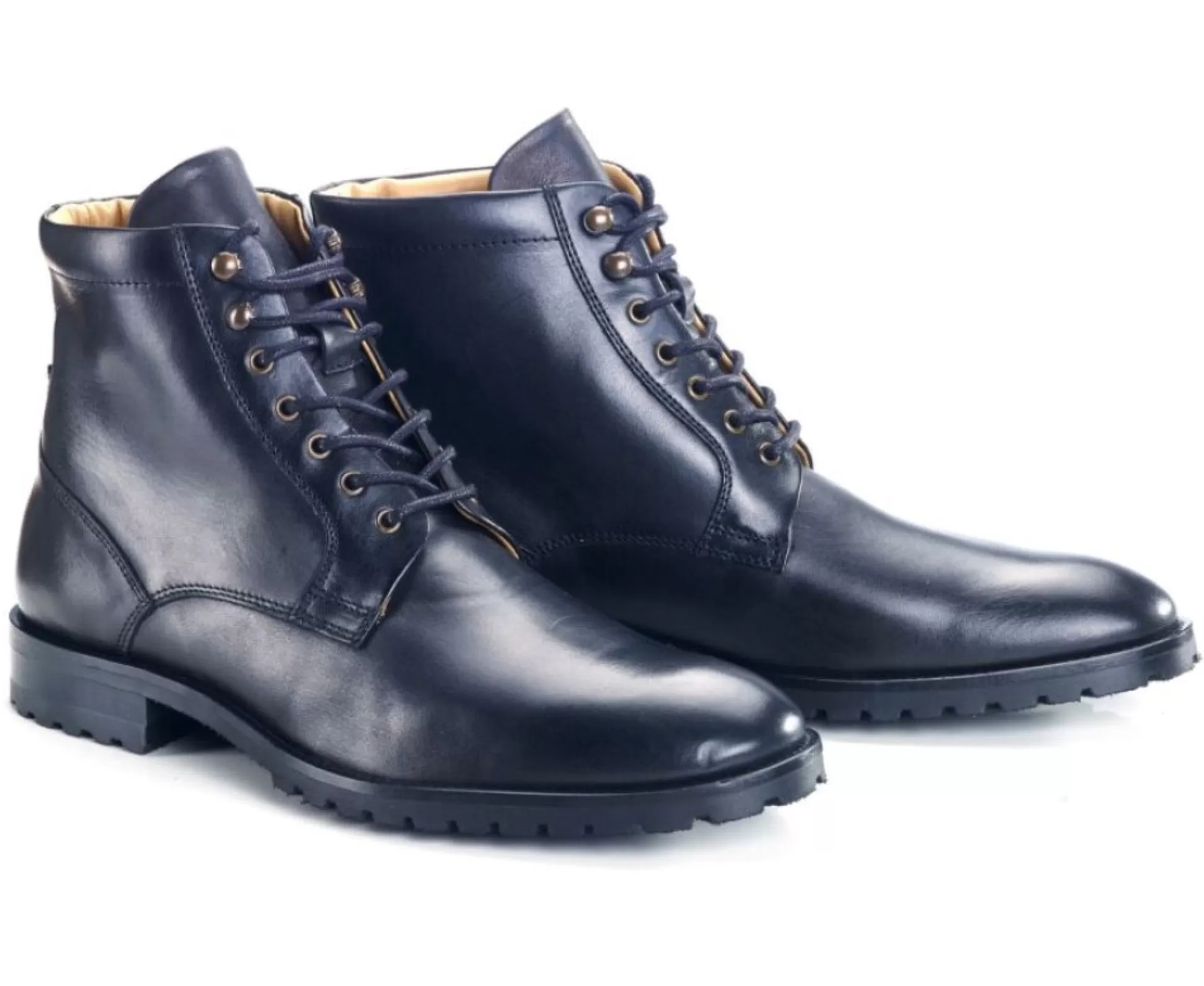 Bexley Chaussures Confort*Boots Cuir Homme Bardfield Noir Patine