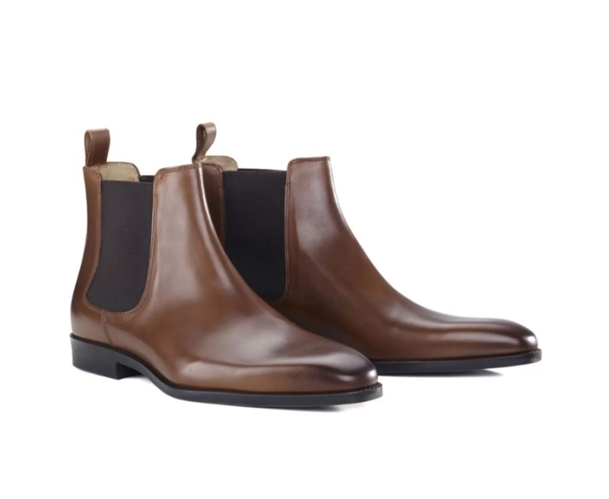 Bexley Boots & Bottines*Boots Cuir Homme Bergame Gomme Ville | Chataigne Patine