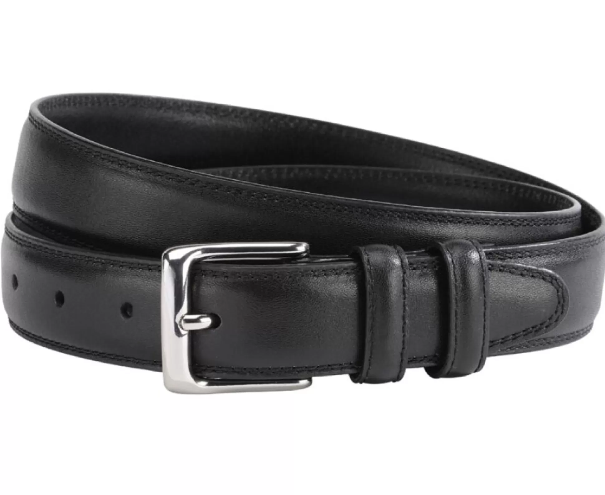 Bexley Ceintures*Ceinture Cuir Homme Avec Boucle Argent Brixton Silver Noir