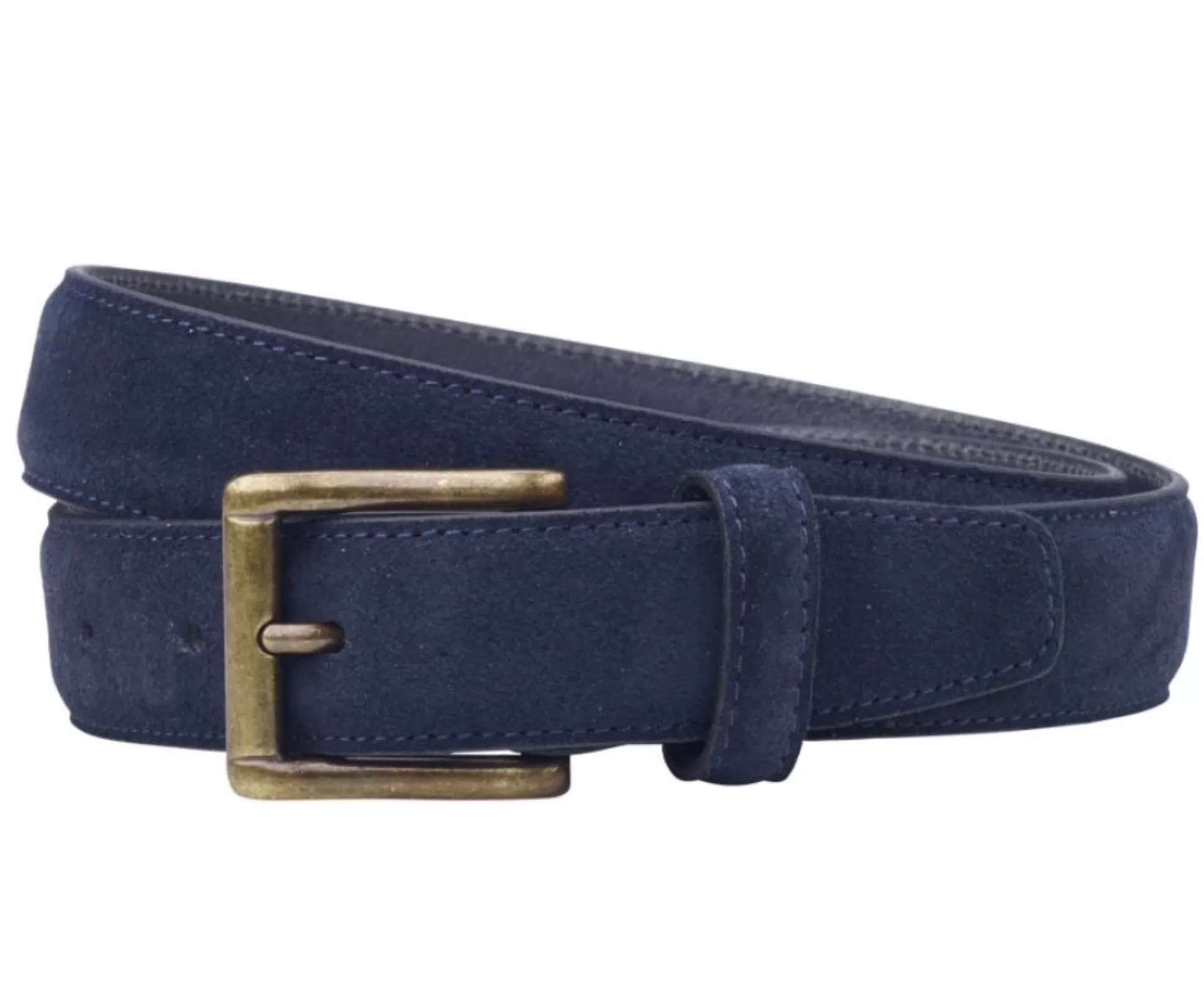 Bexley Ceintures*Ceinture Cuir Velours Homme Marine Harrowgate Velours Marine