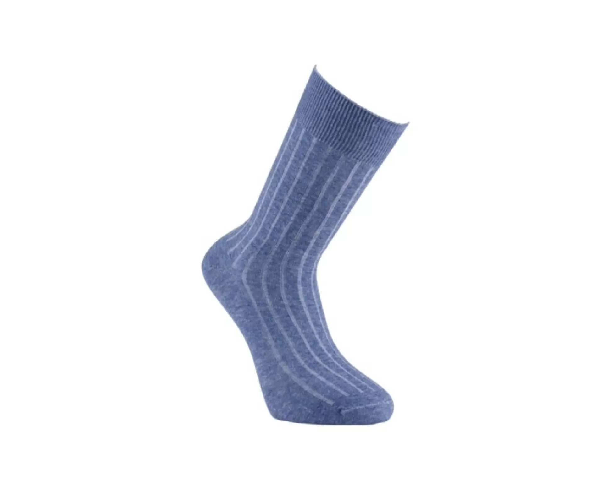 Bexley Chaussettes*Chausettes Homme Coton Lin Avec Cotes Bleu Moyen Chine