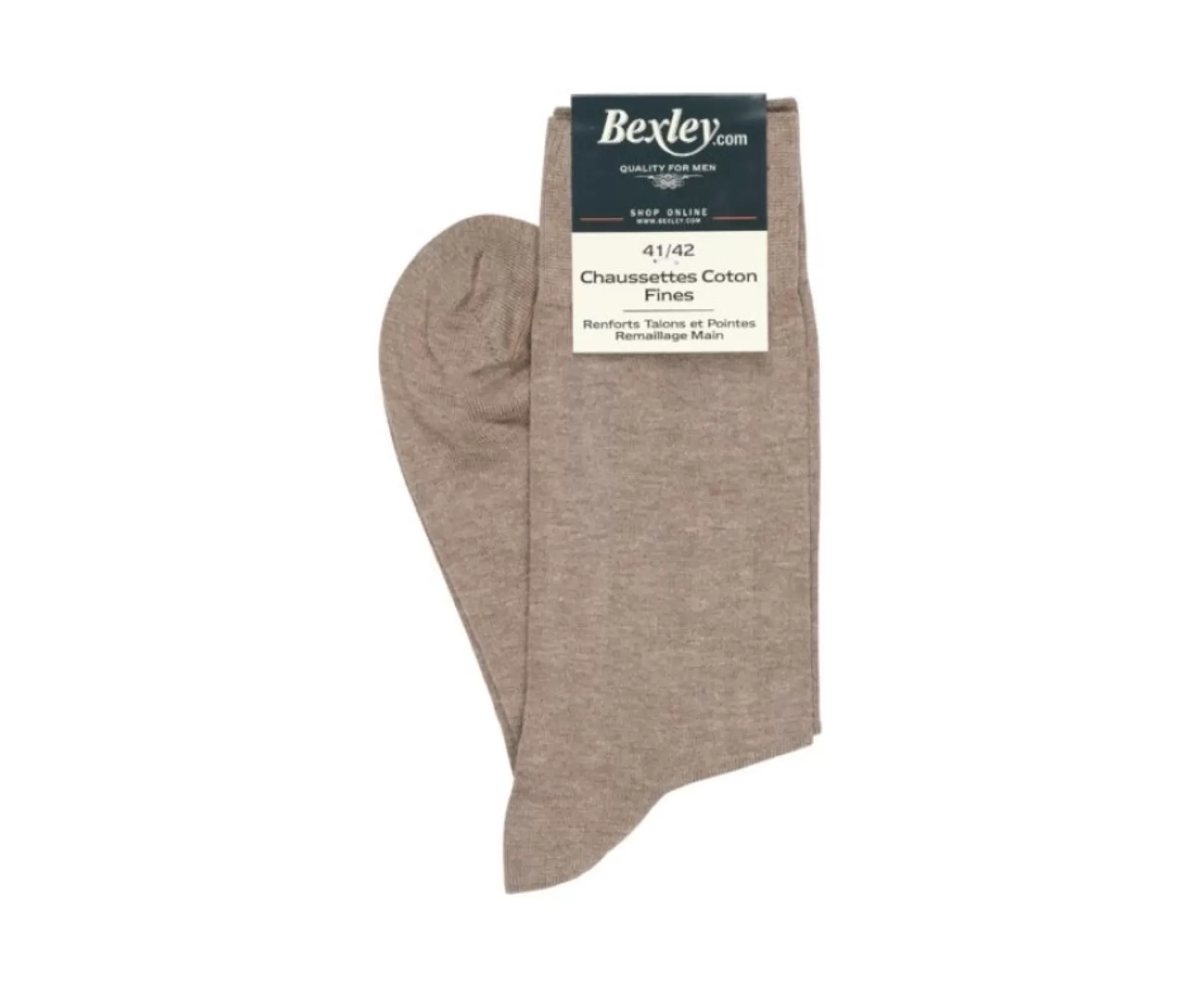 Bexley Chaussettes*Chaussettes Homme Fines Coton Taupe Chine