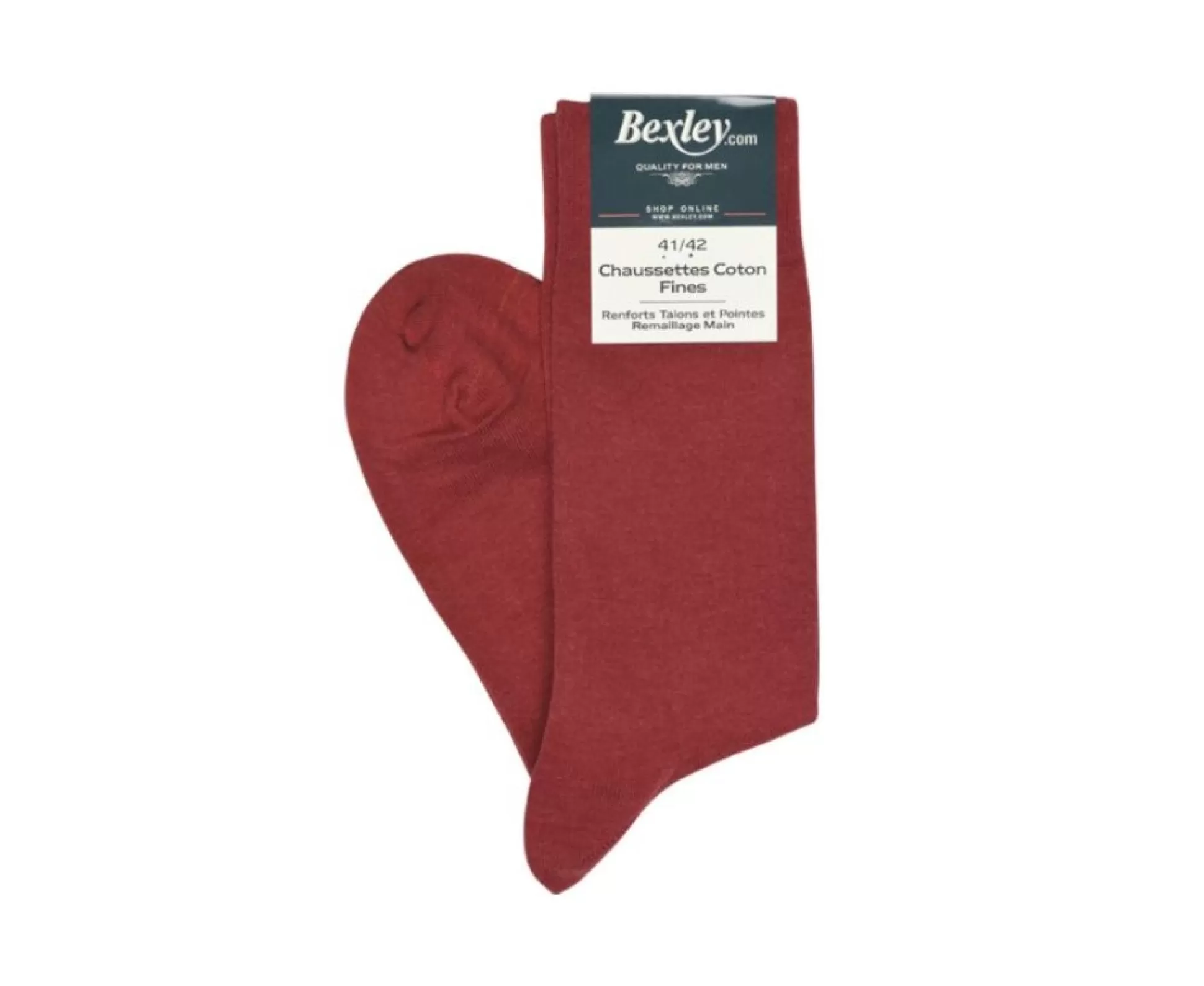 Bexley Chaussettes*Chaussettes Homme Fines Coton Rouge Chine