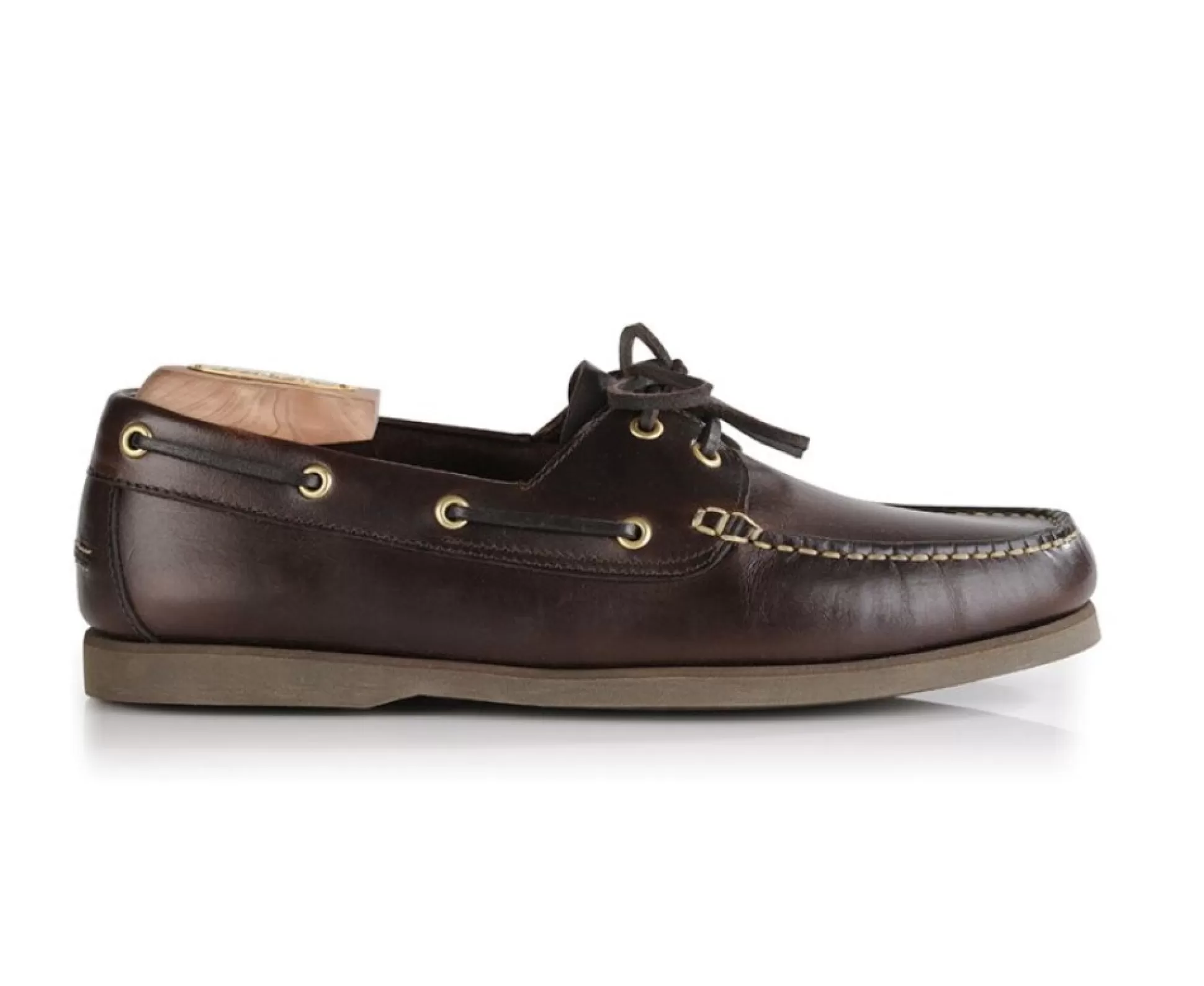 Bexley Mocassins & Drivers*Chaussures Bateau Homme Cuir Trawler Marron Fonce