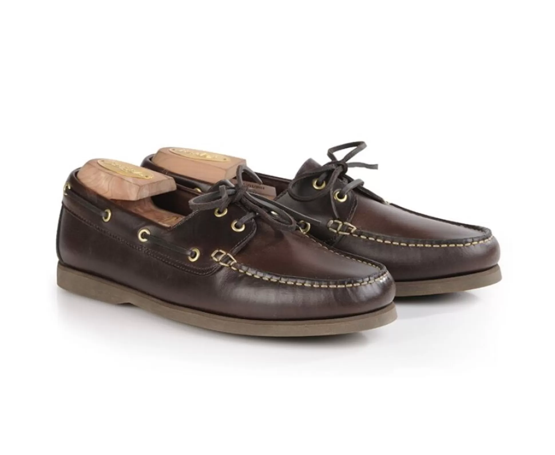 Bexley Mocassins & Drivers*Chaussures Bateau Homme Cuir Trawler Marron Fonce