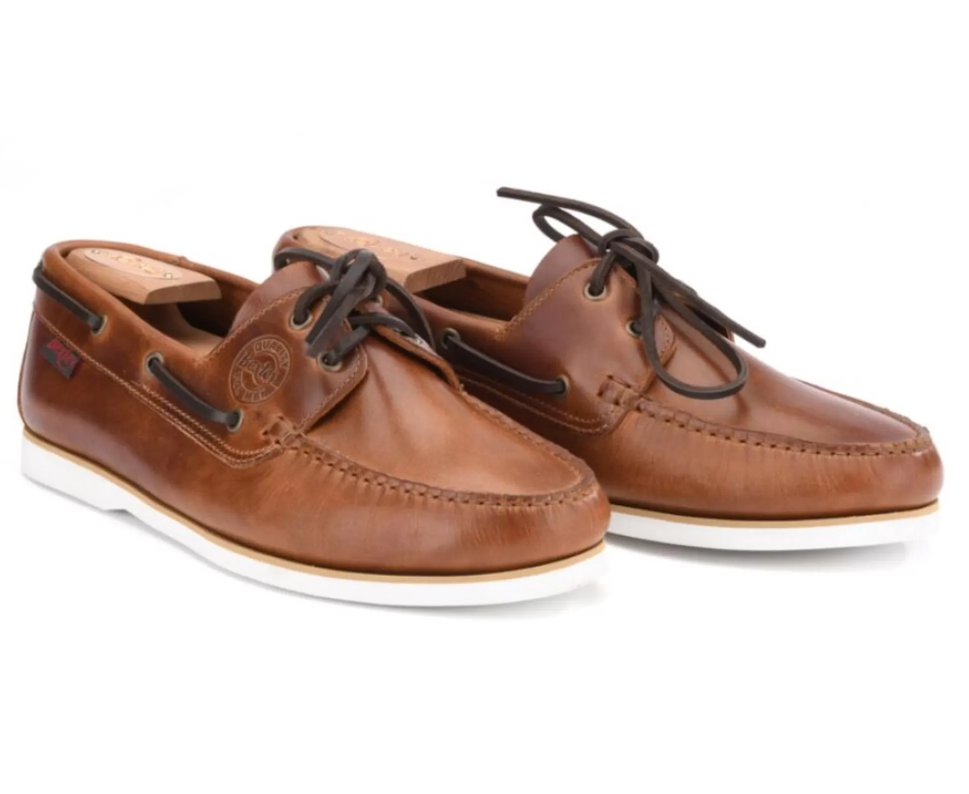 Bexley Mocassins & Drivers*Chaussures Bateau Homme Cuir Trawler Cognac