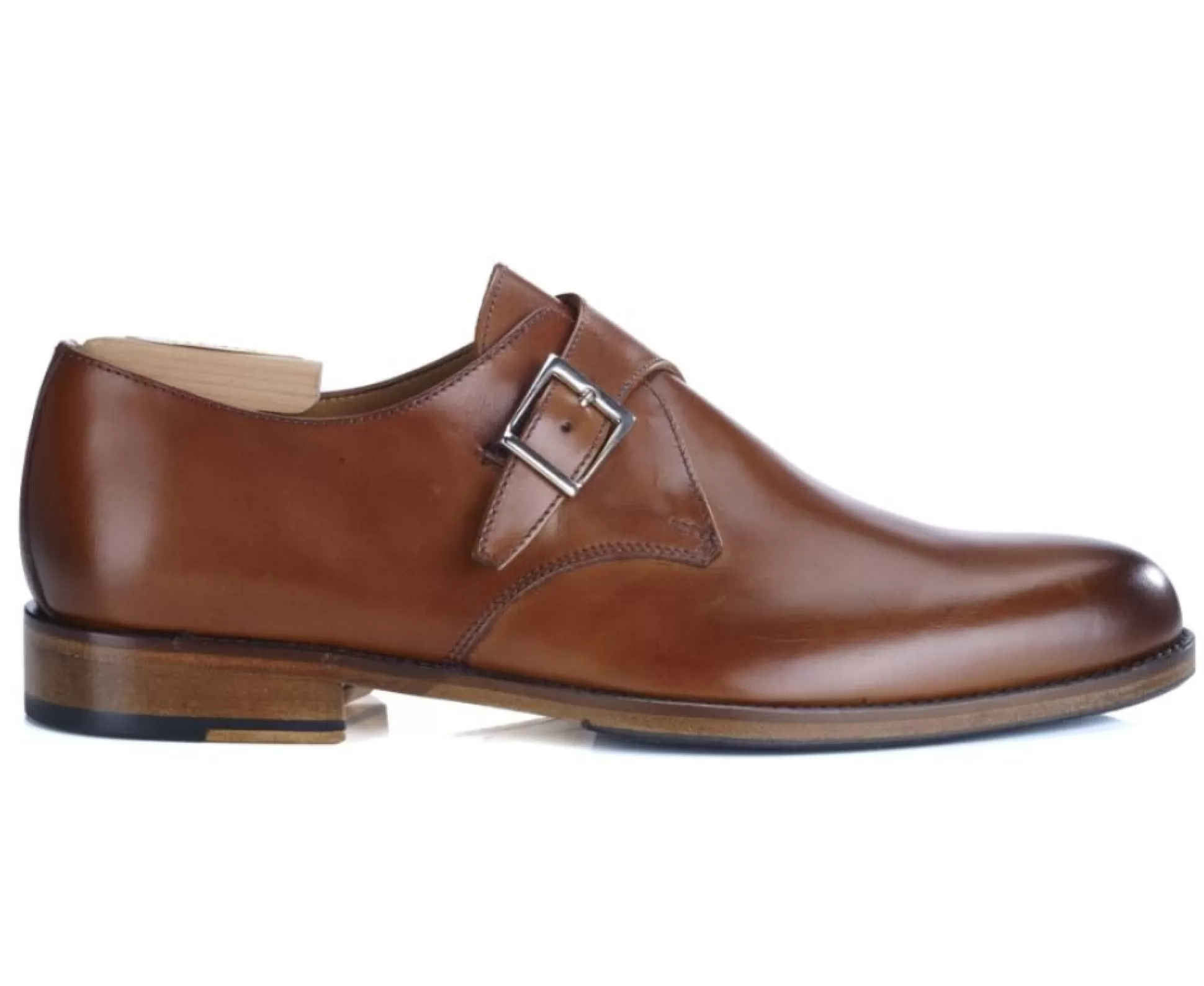 Bexley Chaussures Confort*Chaussures Cuir Homme Avec Boucle Bloomingdale Silver Patin Cognac Patine