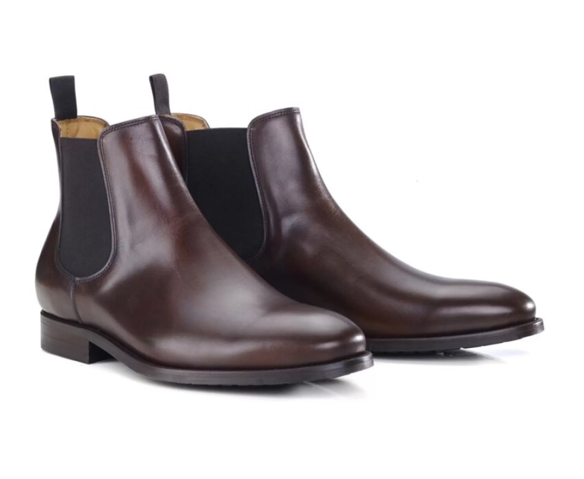 Bexley Boots & Bottines*Chelsea Boots Cuir Homme Alderton Gomme | Chocolat Patine