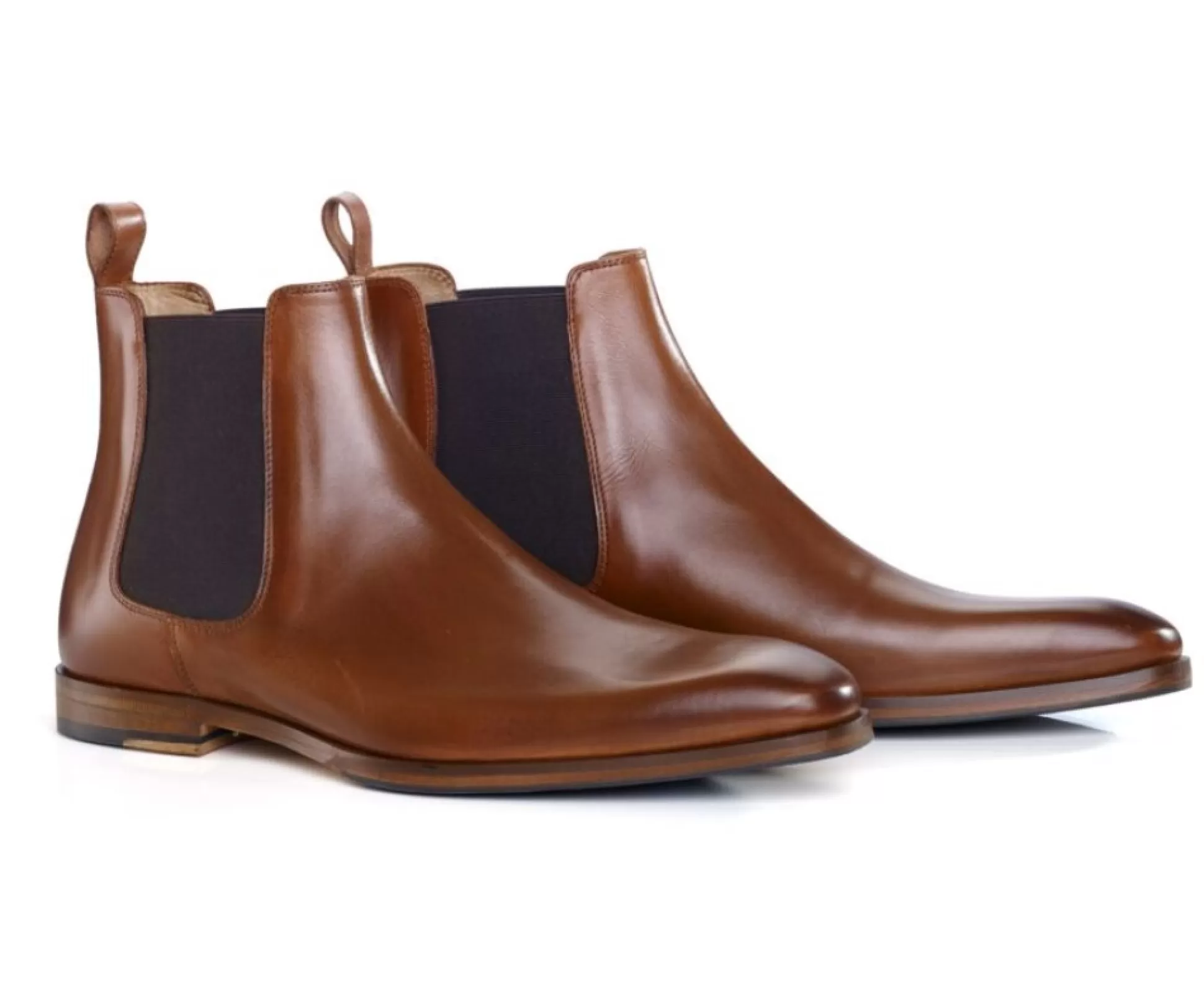 Bexley Chelsea Boots*Chelsea Boots Cuir Homme Bergame Patin Cognac Patine