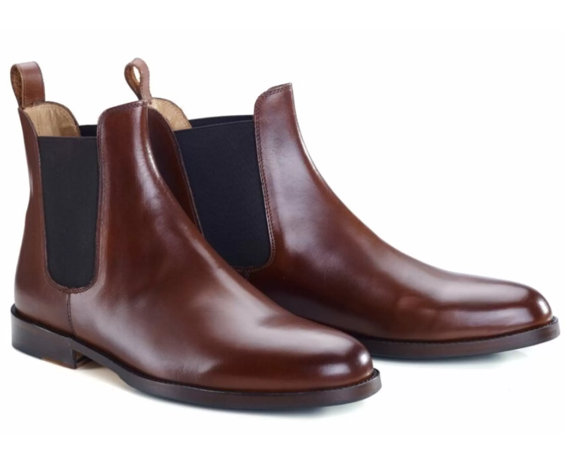 Bexley Chelsea Boots*Chelsea Boots Cuir Homme Flager Patin Chataigne Patine