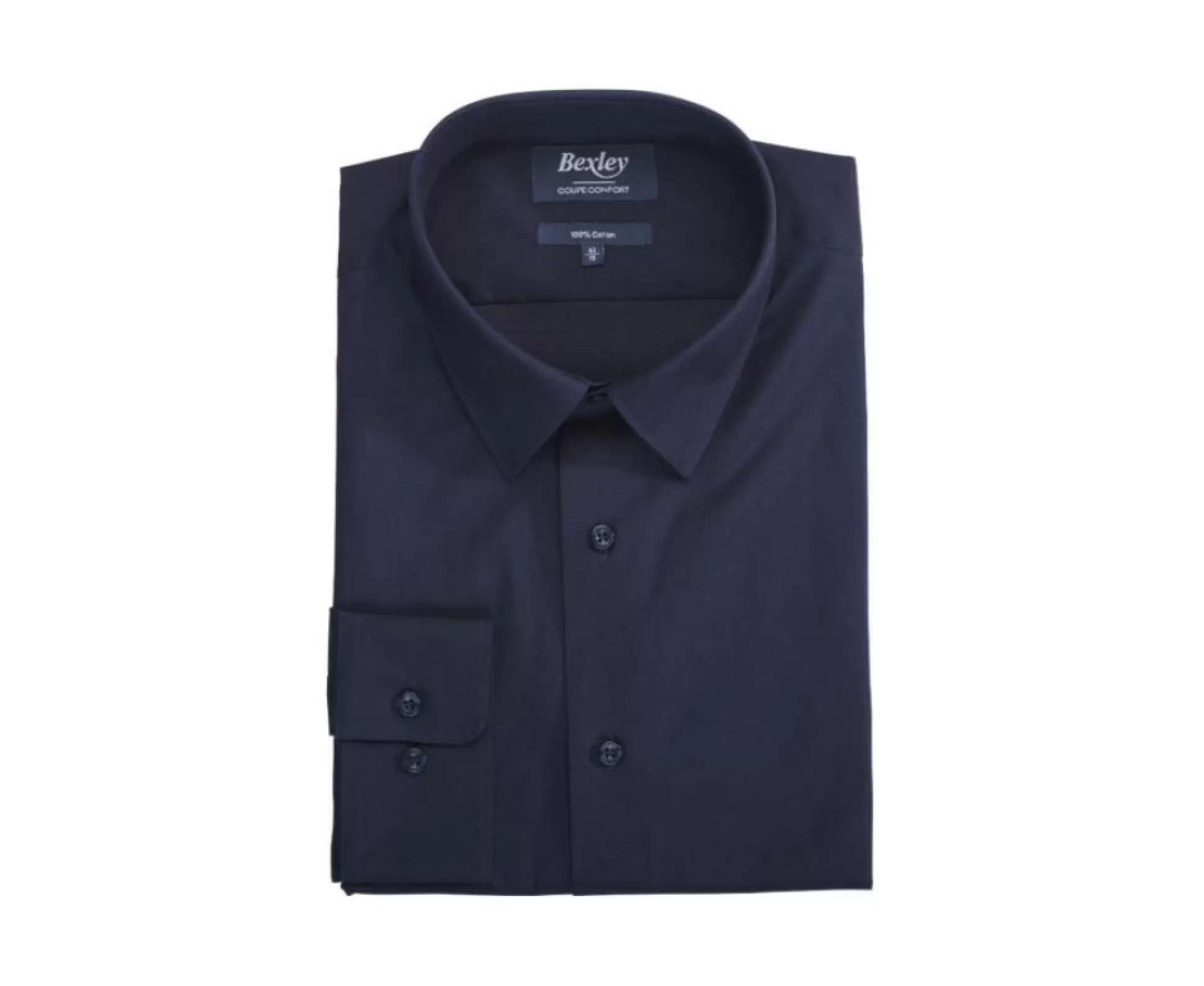 Bexley Coupe Confort*Chemise En Coton Double Fil Albert Classic Noir