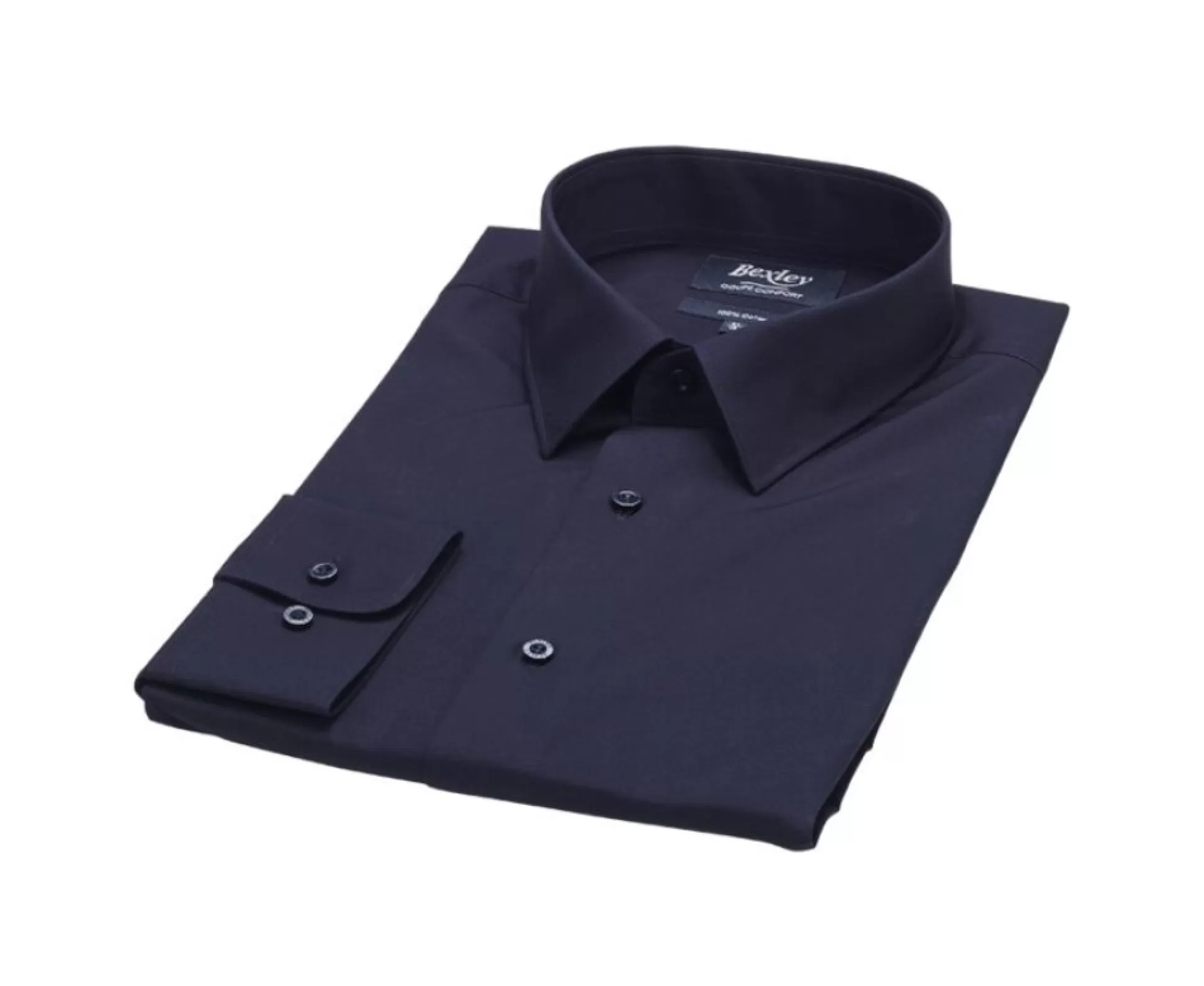 Bexley Coupe Confort*Chemise En Coton Double Fil Albert Classic Noir