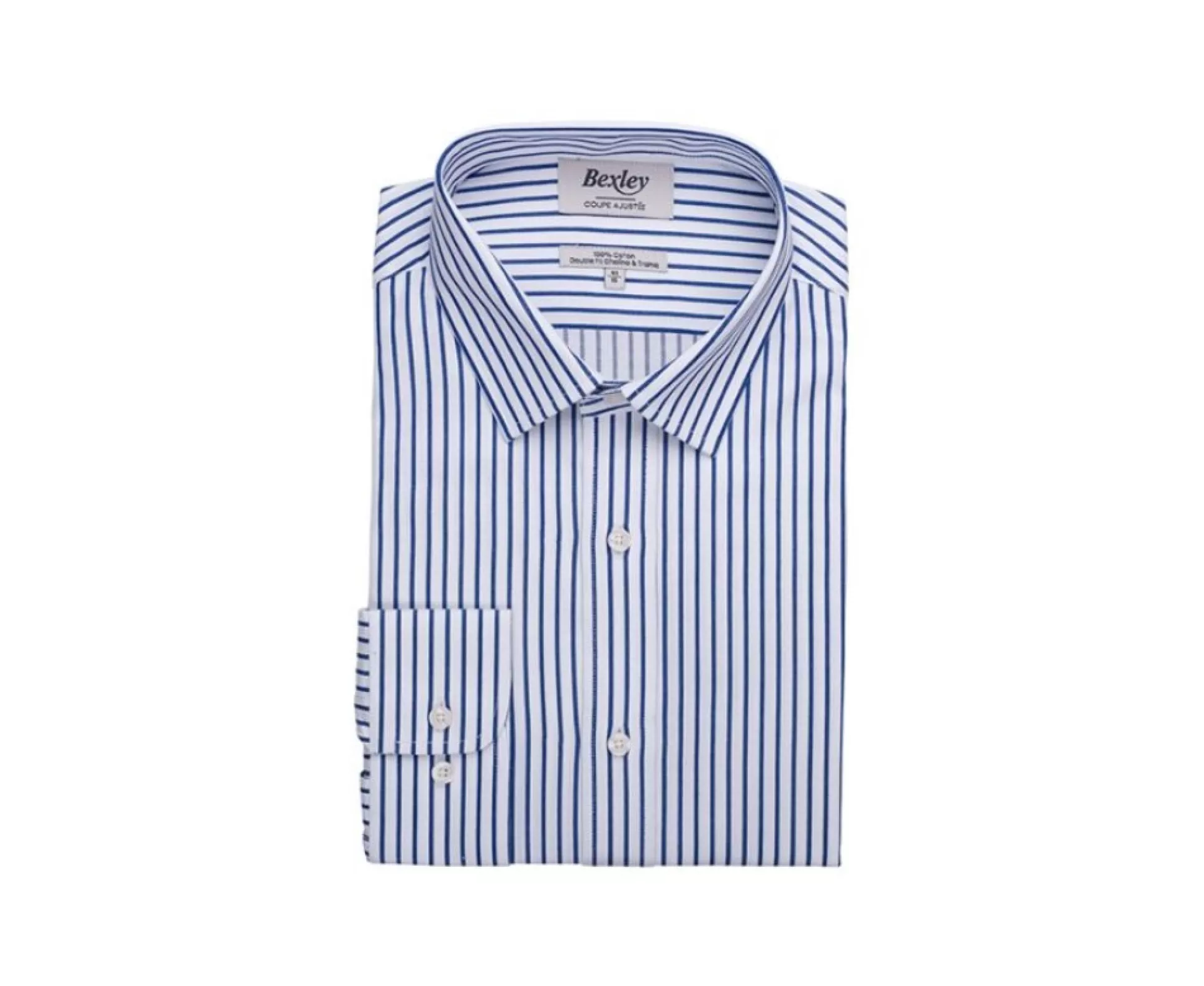 Bexley Chemises À Rayures*Chemise Homme Blanches A Rayures Navy Leonel Blanc Et Navy