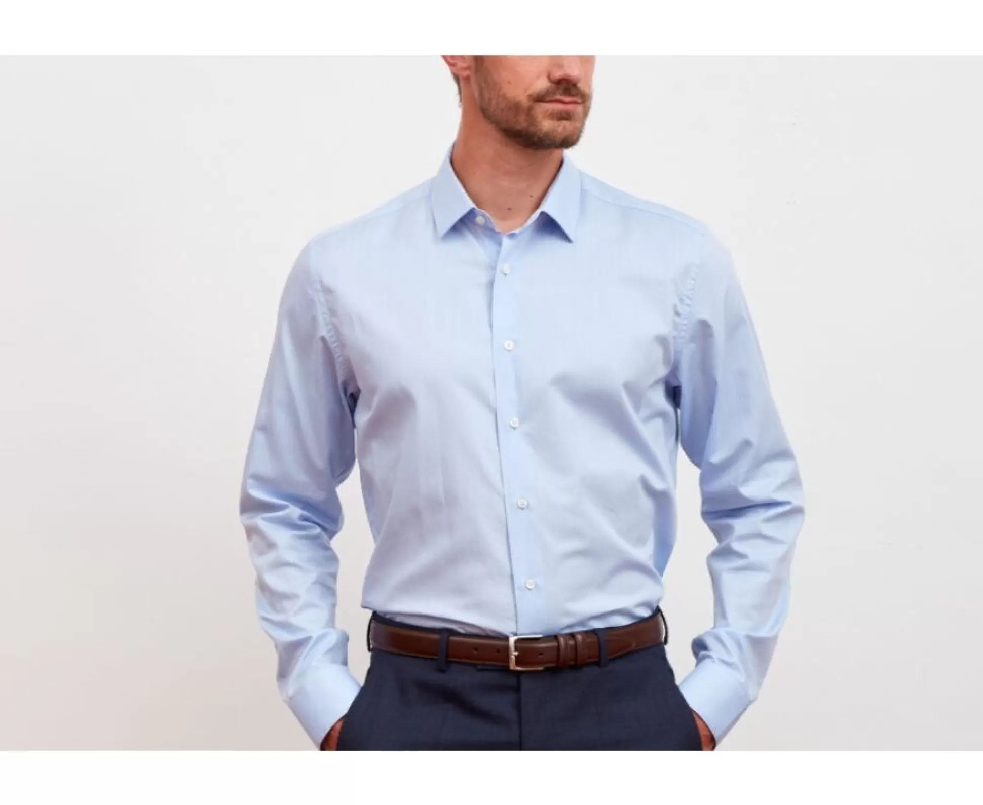 Bexley Chemises Formelles*Chemise Twill Homme Camelien Bleu Ciel