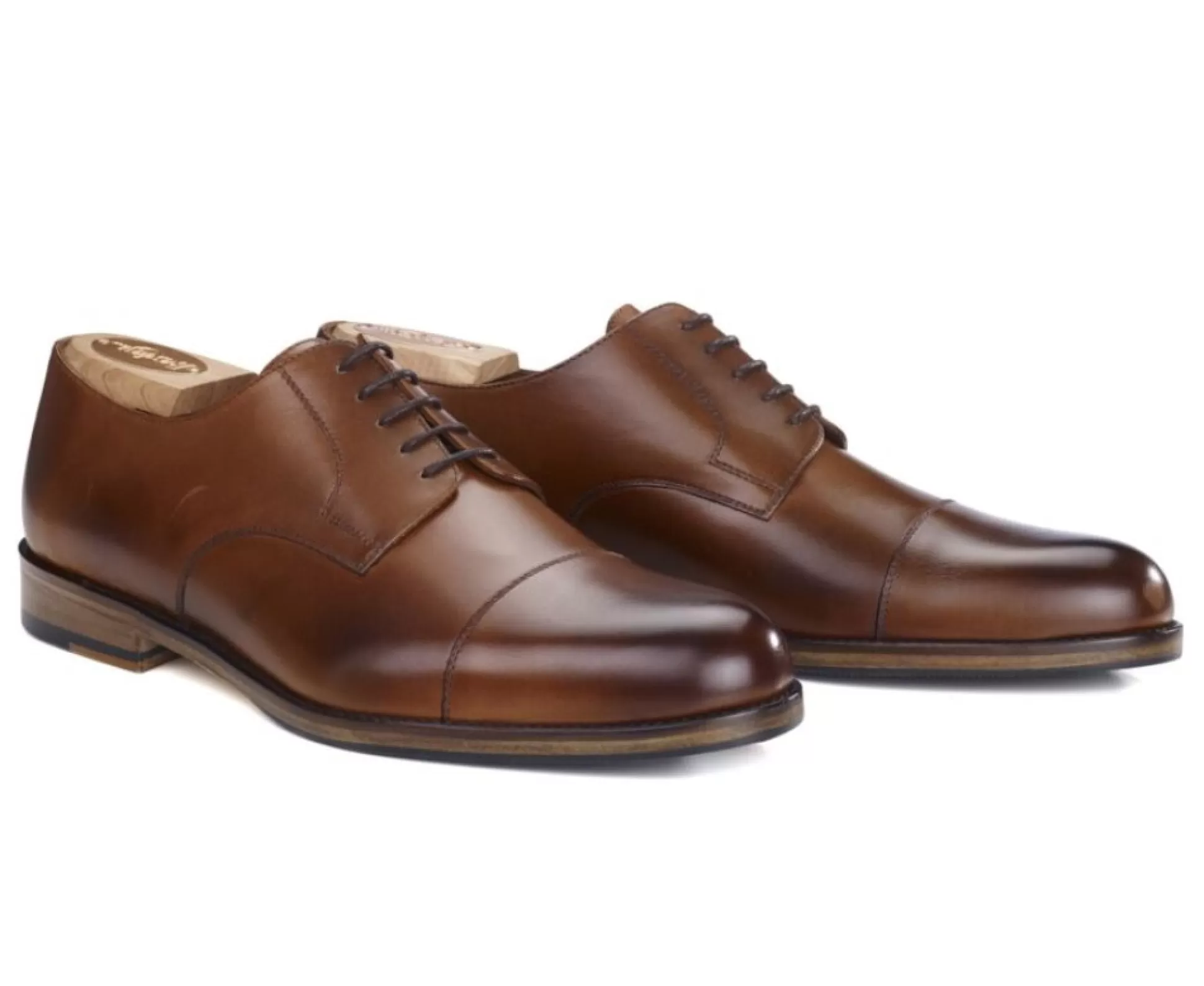 Bexley Chaussures Confort*Derbies Homme Semelle Cuir Avec Patin Mayfair Classic Patin Cognac Patine