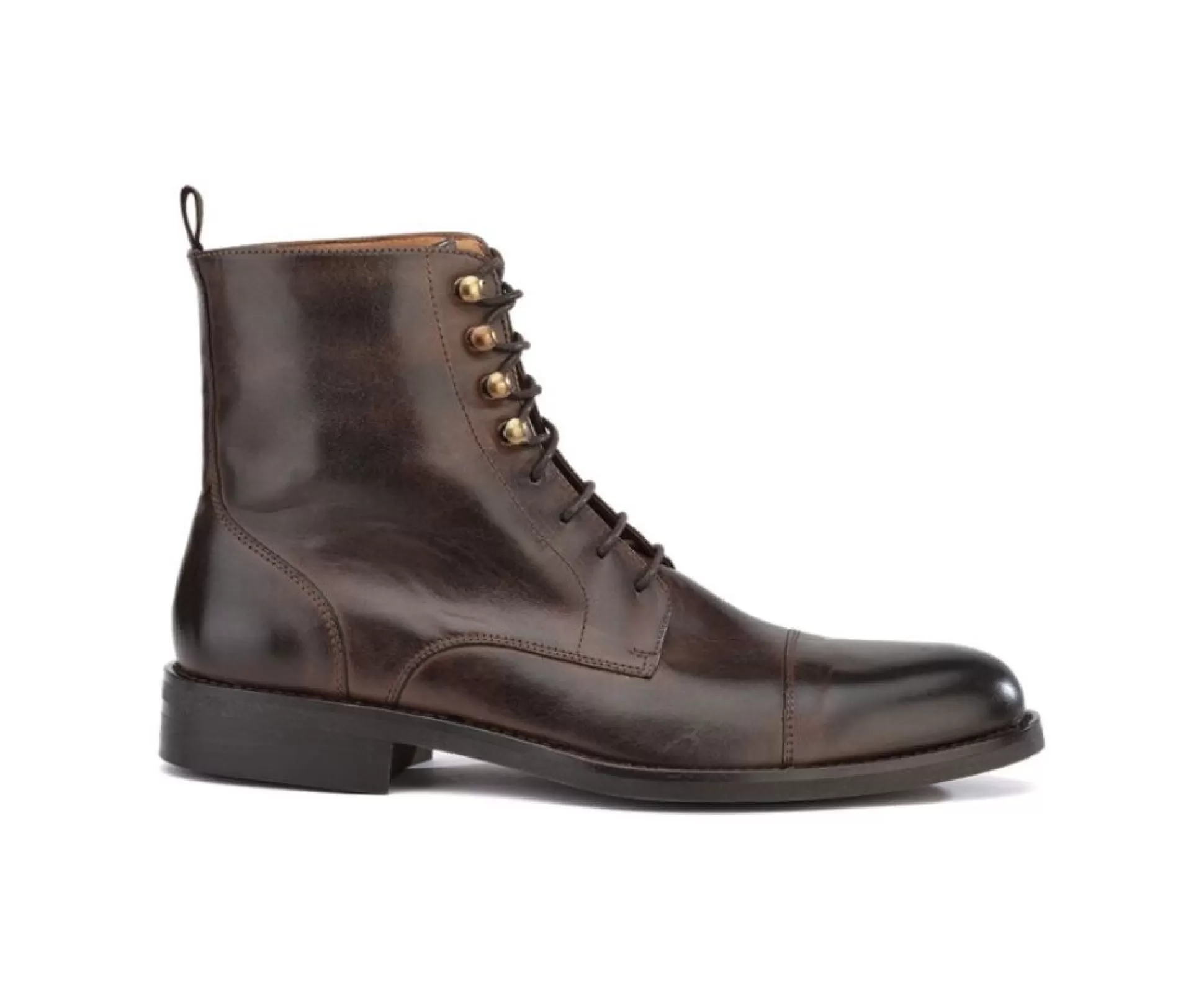 Bexley Chaussures Confort*Derby Boots Homme A Lacets Enfield Ii Gomme City Chocolat Patine