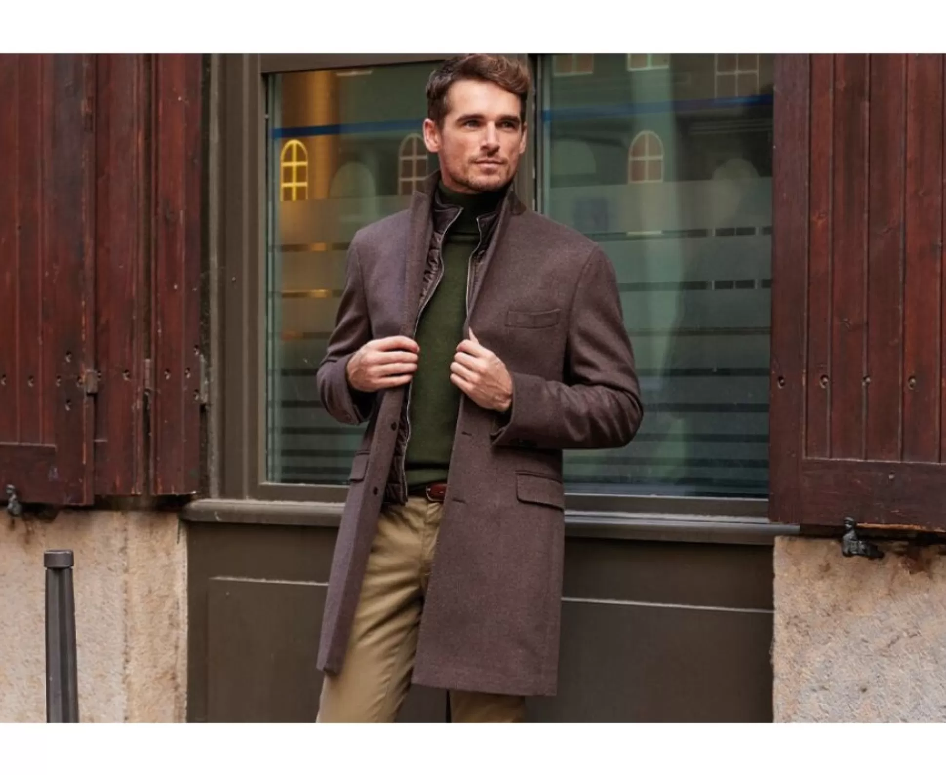 Bexley Manteaux & Trenchs*Manteau Homme Laine Cachemire Hiver Honore Ii Chocolat