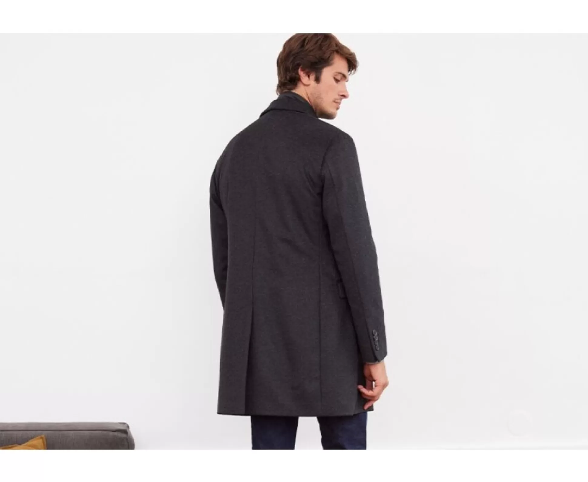 Bexley Manteaux & Trenchs*Manteau Homme Laine Cachemire Hiver Honore Ii Gris Anthracite