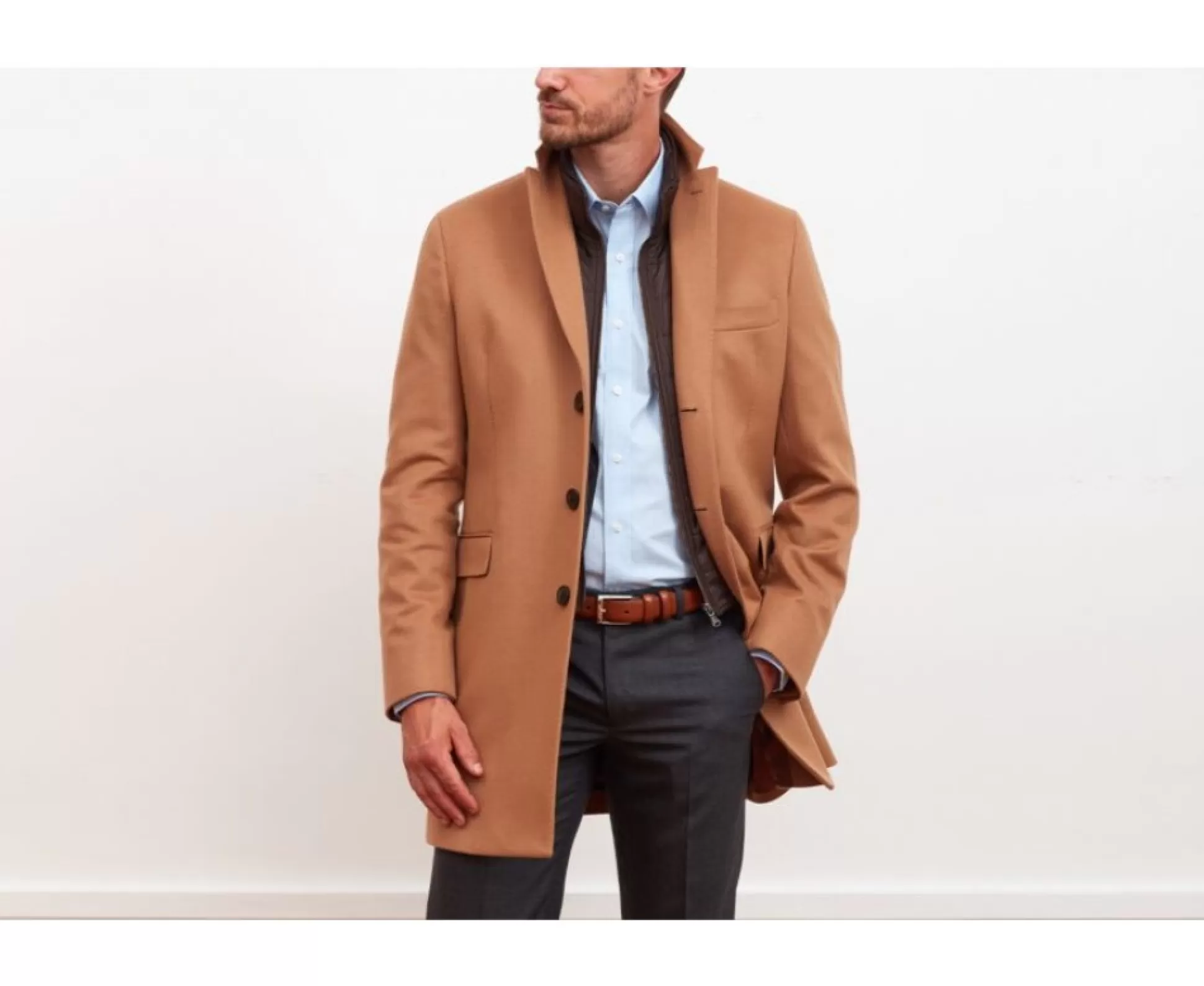 Bexley Manteaux & Trenchs*Manteau Homme Laine Cachemire Hiver Honore Ii Camel