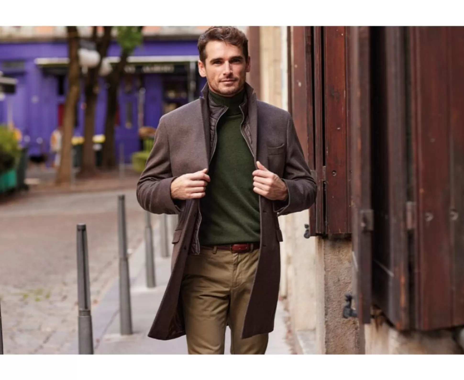 Bexley Manteaux & Trenchs*Manteau Homme Laine Cachemire Hiver Honore Ii Chocolat