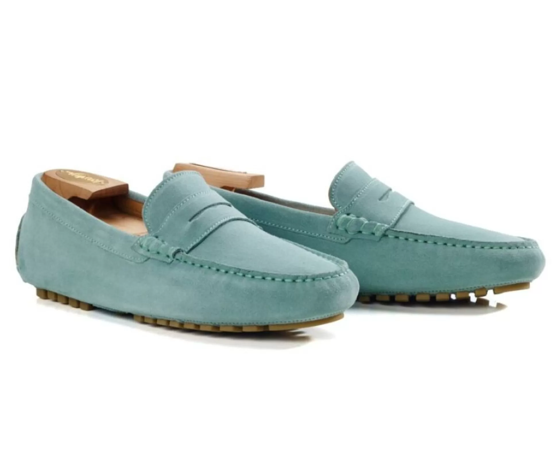 Bexley Mocassins & Drivers*Mocassin Ete Homme Ferguson Velours Vert Menthe