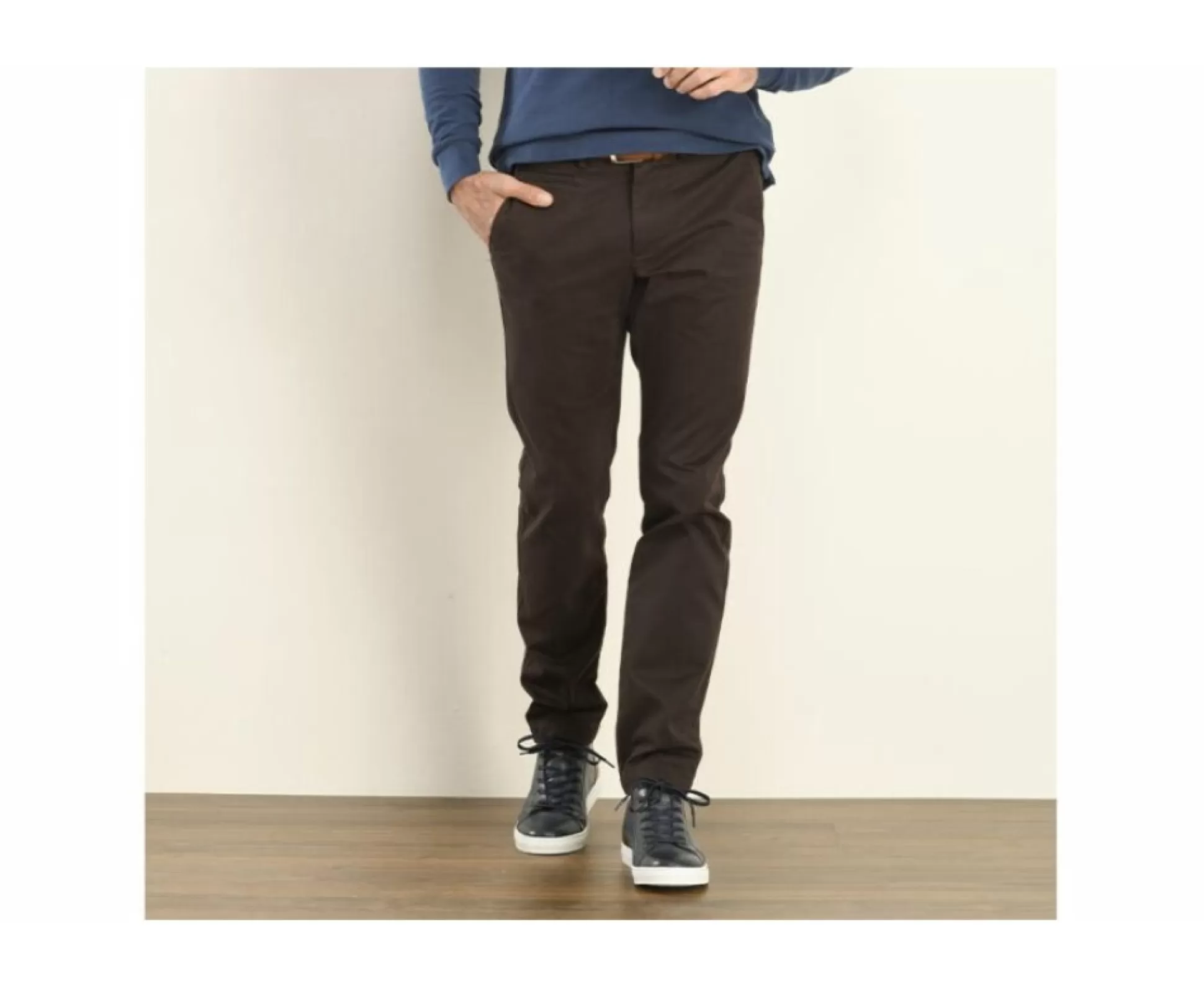 Bexley Coupe Ajustée*Pantalon Chino Homme Nigel Ii Brun Fonce