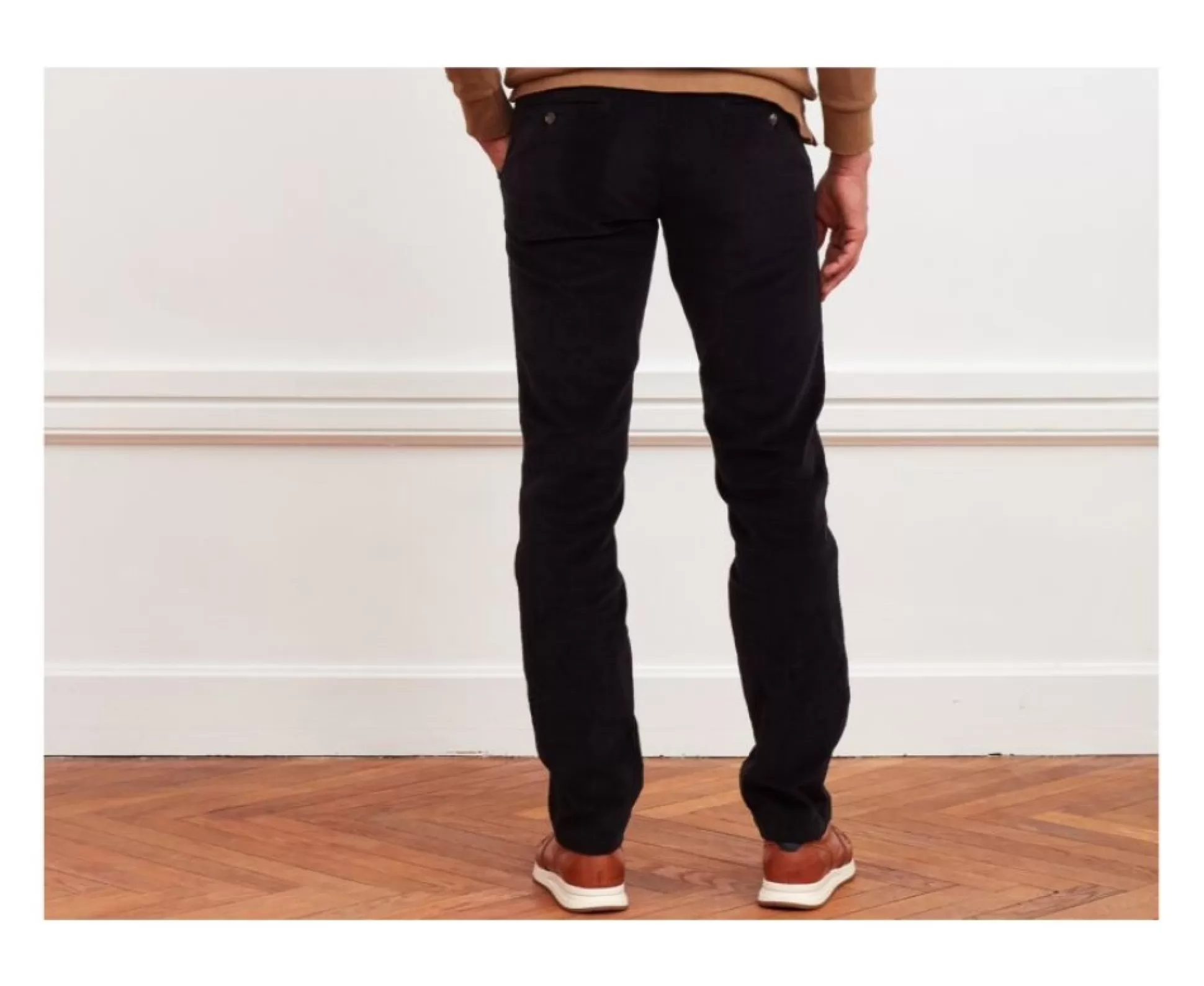 Bexley Coupe Ajustée*Pantalon Chino Velours Cotele Homme Norman Noir