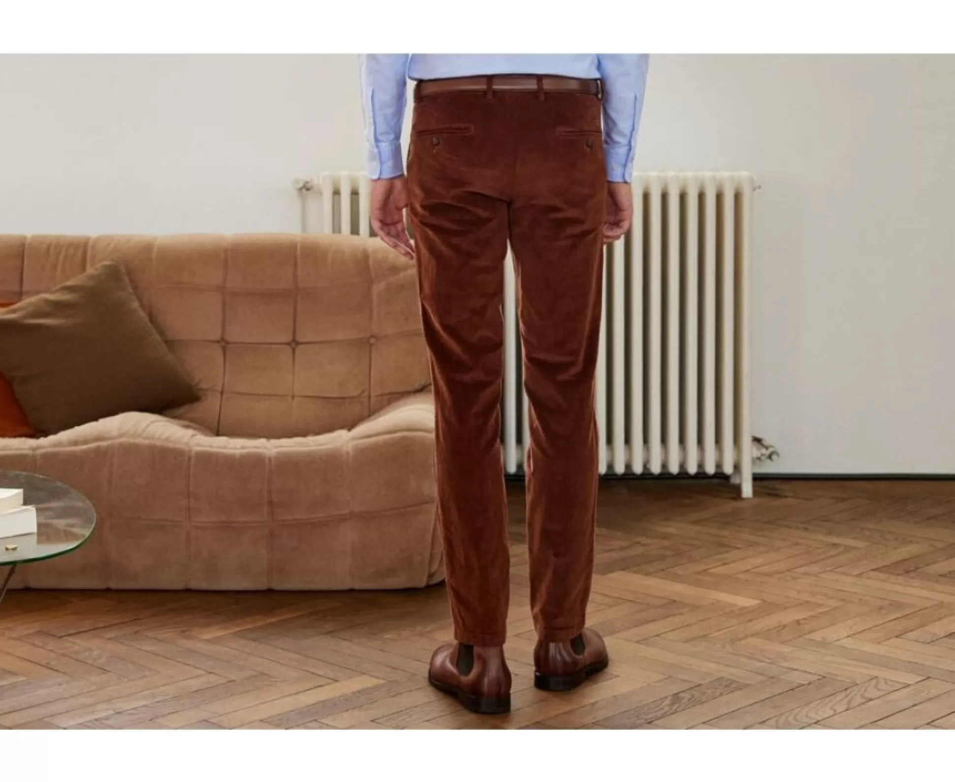 Bexley Coupe Ajustée*Pantalon Chino Velours Cotele Homme Norman | Caramel Fonce