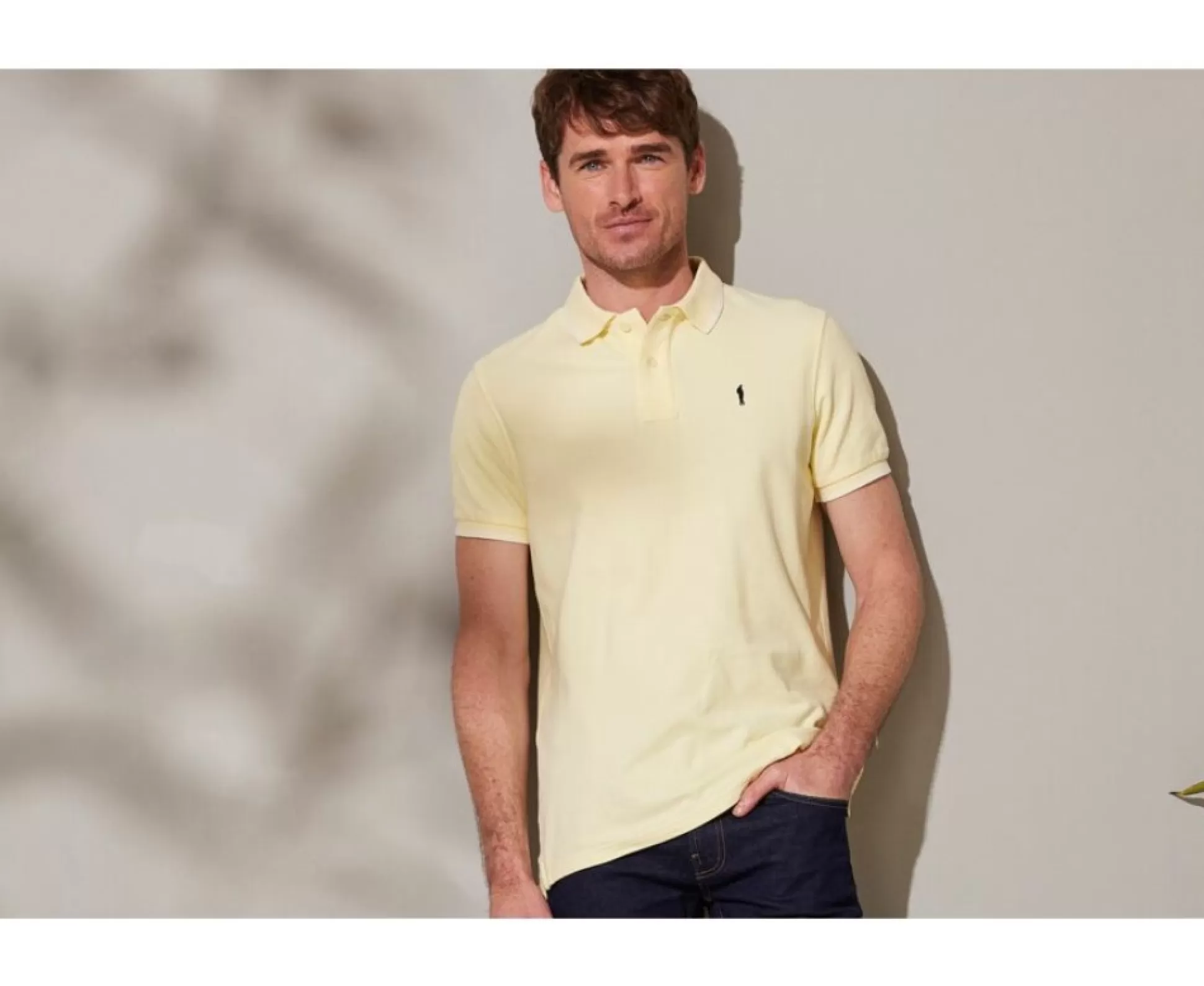 Bexley Polos Coupe Ajustée*Polo Homme Adney Jaune Et Blanc