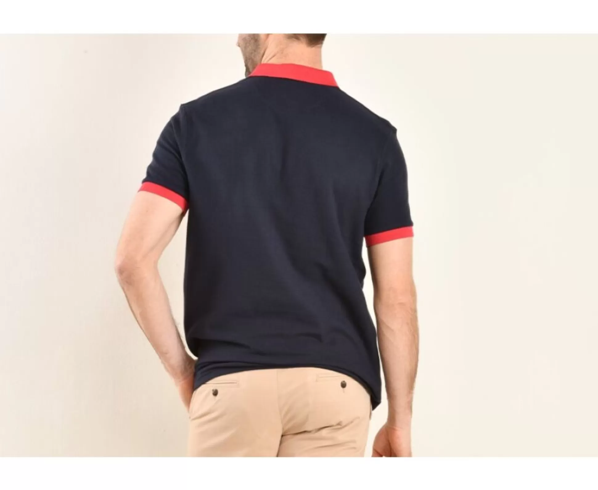 Bexley Polos Coupe Ajustée*Polo Homme Ardley Navy Et Framboise