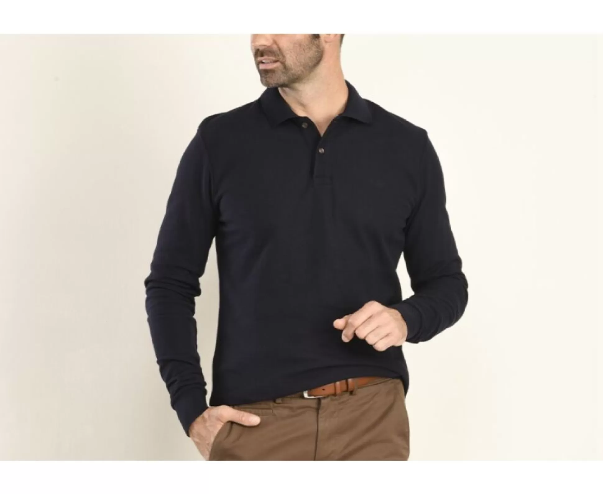 Bexley Polos Coupe Ajustée*Polo Manches Longues Homme Andy Ii Ml Marine