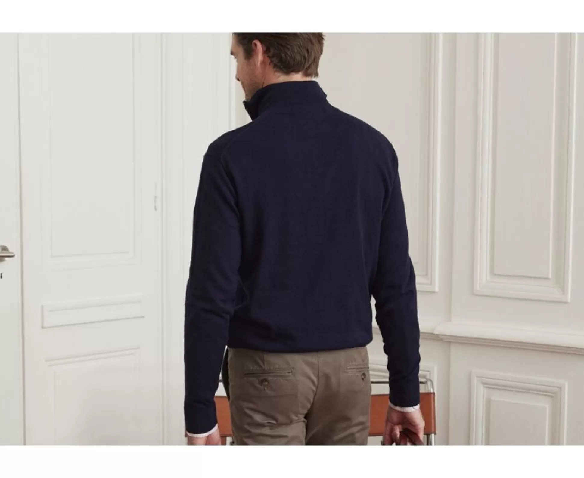 Bexley Pulls En Coton Bio/Cachemire*Pull Fin Homme Coton Pima/Cachemire Col Zippe Vlad Navy