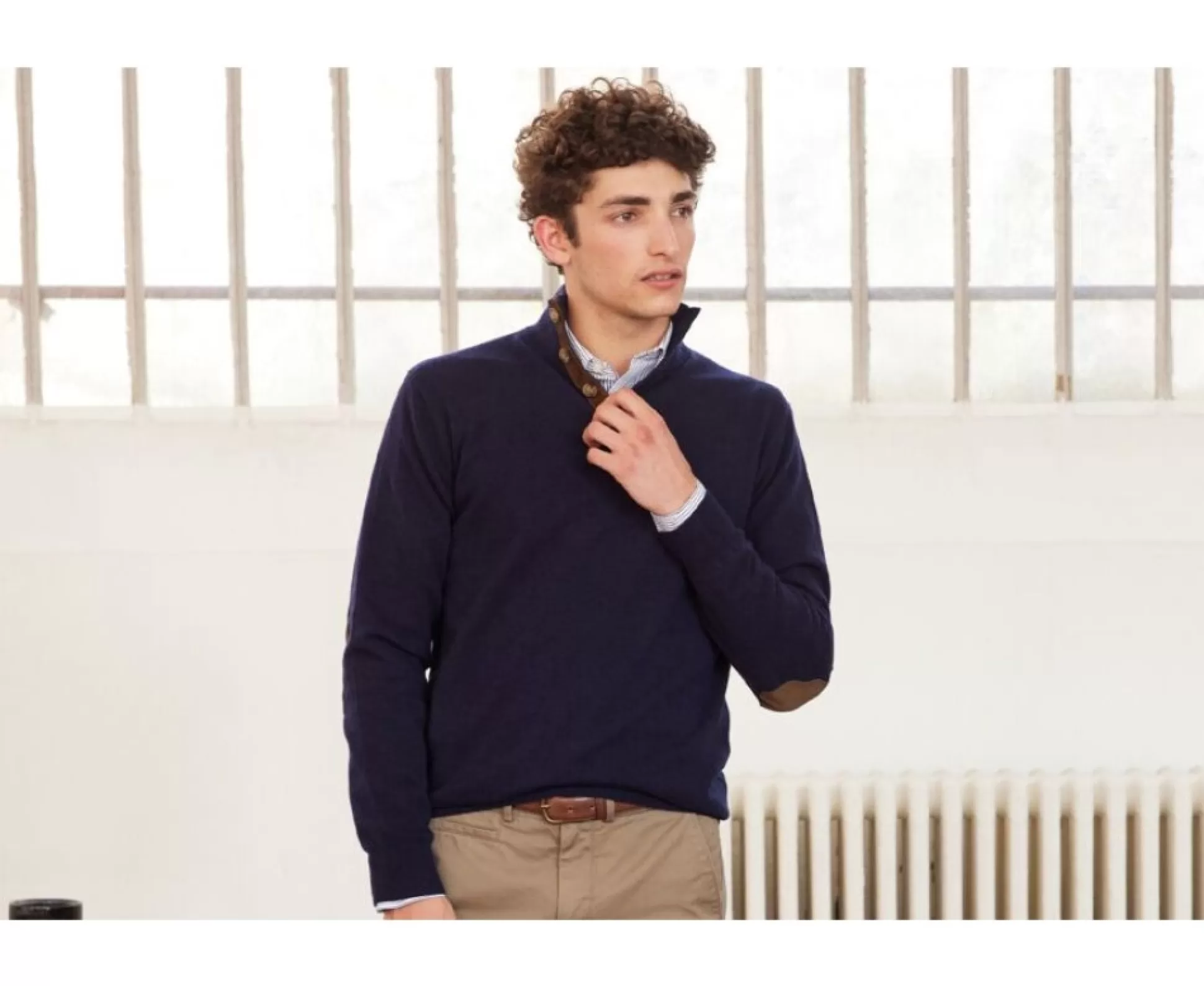 Bexley Pulls En Laine*Pull Homme Laine Col Montant Kiltan Navy