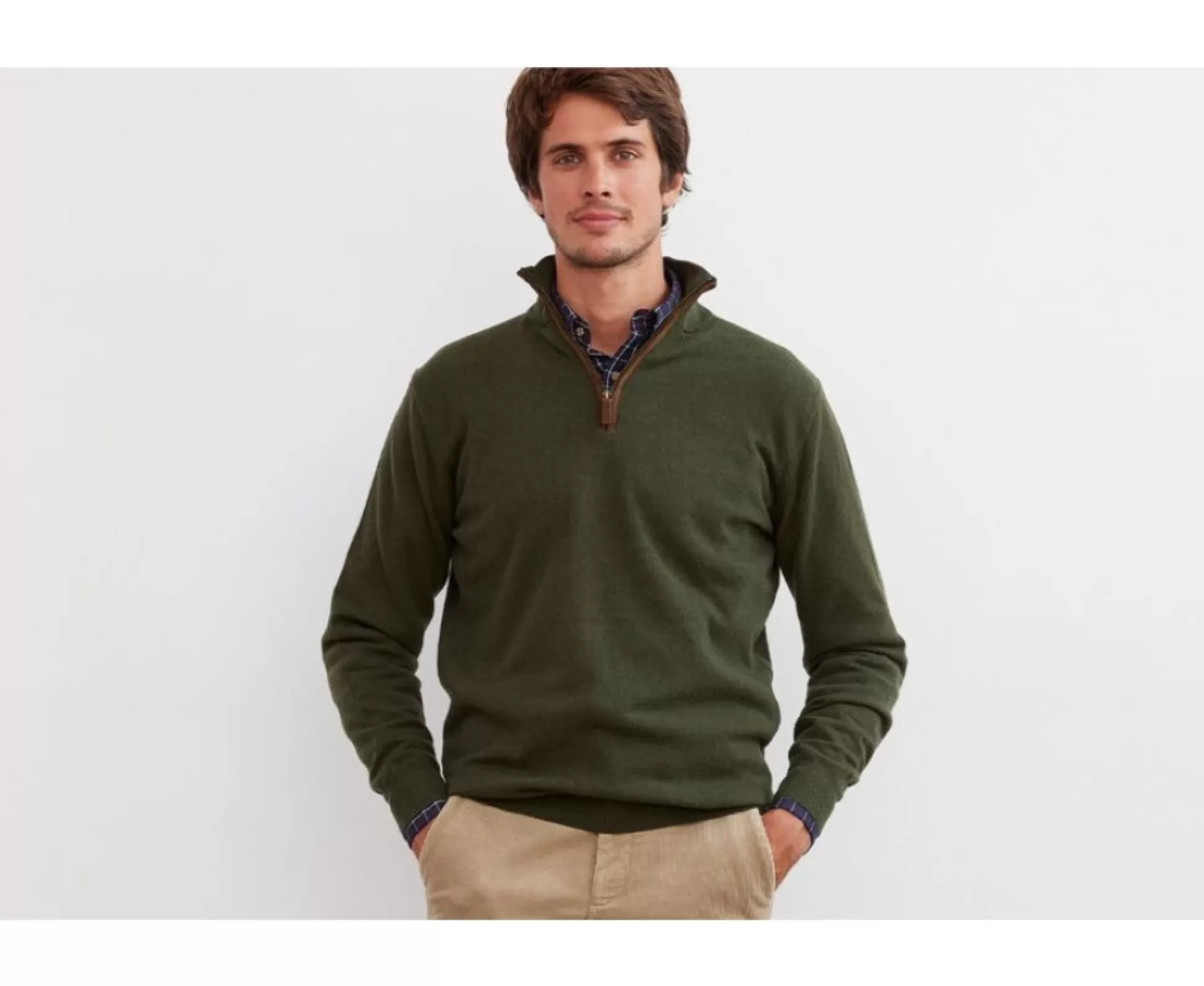 Bexley Pulls En Laine*Pull Homme Laine Col Zippe Keithy Vert