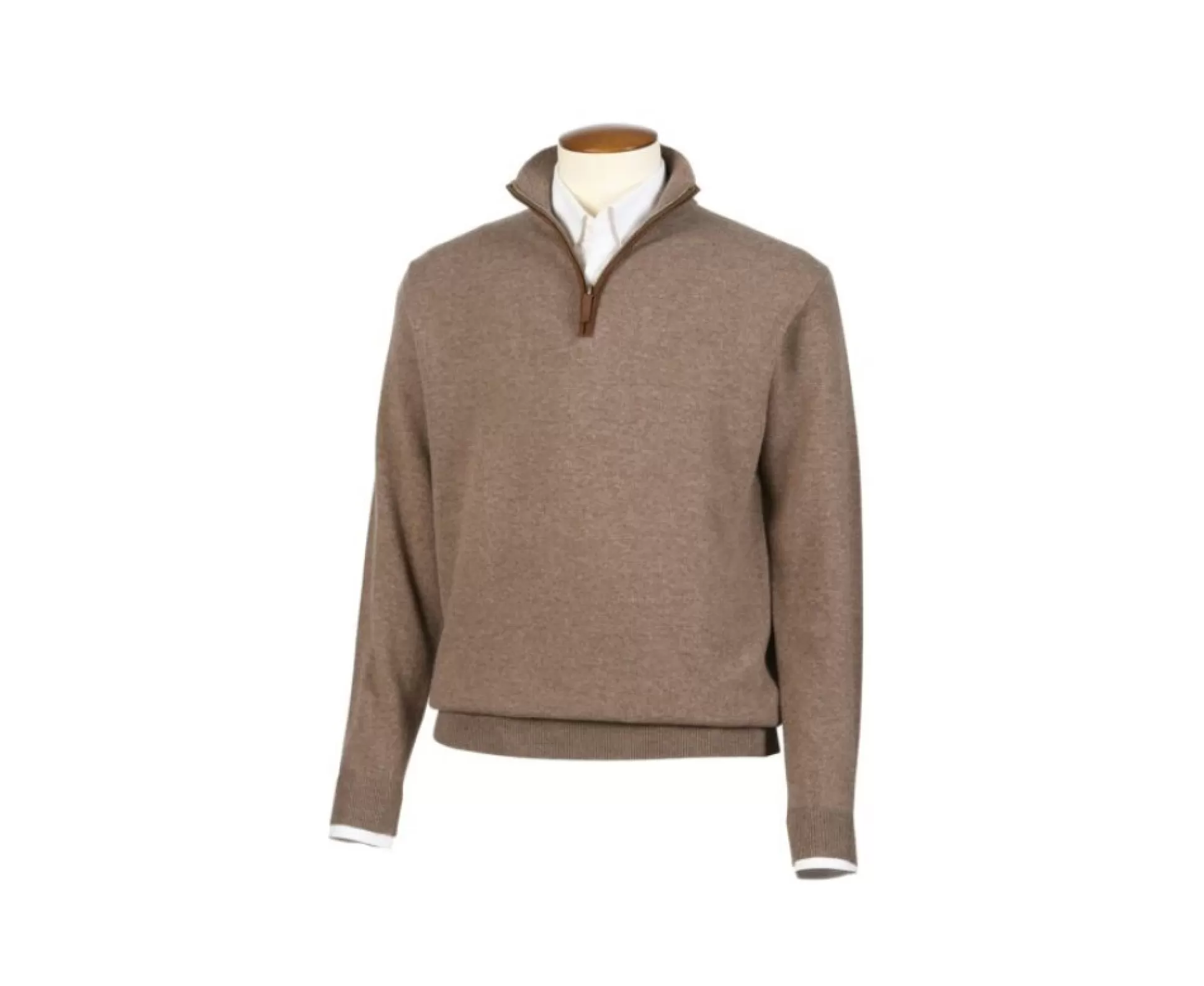 Bexley Pulls En Laine*Pull Homme Laine Col Zippe Keithy Marron Chine