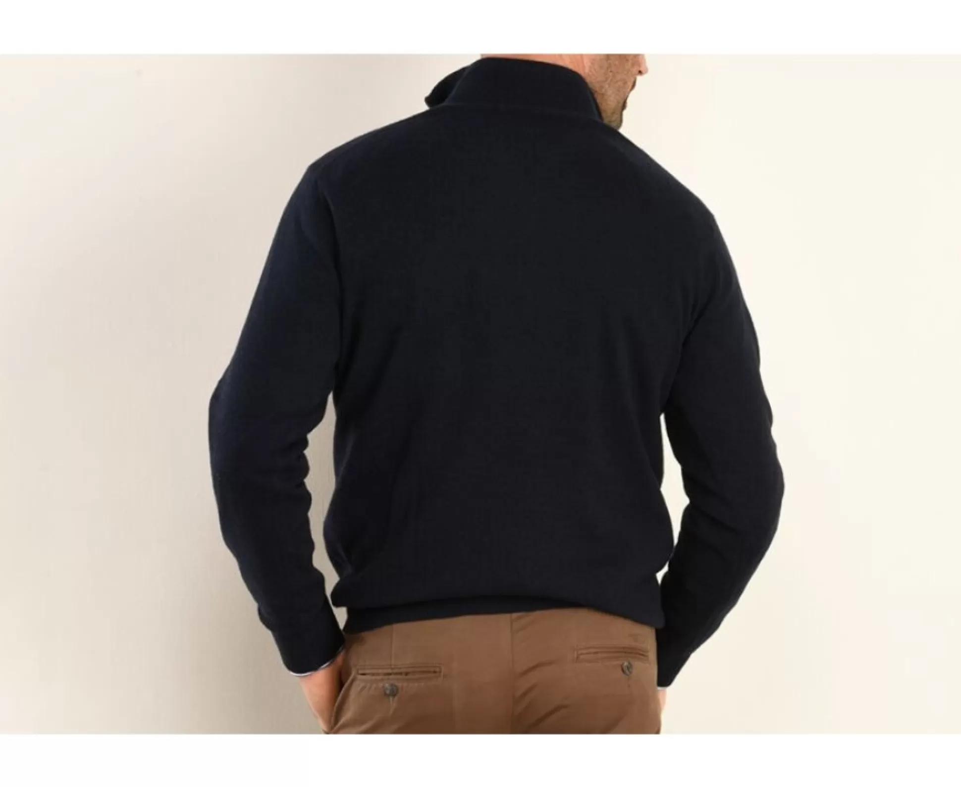 Bexley Pulls En Laine*Pull Homme Laine Col Zippe Keithy Bleu Marine