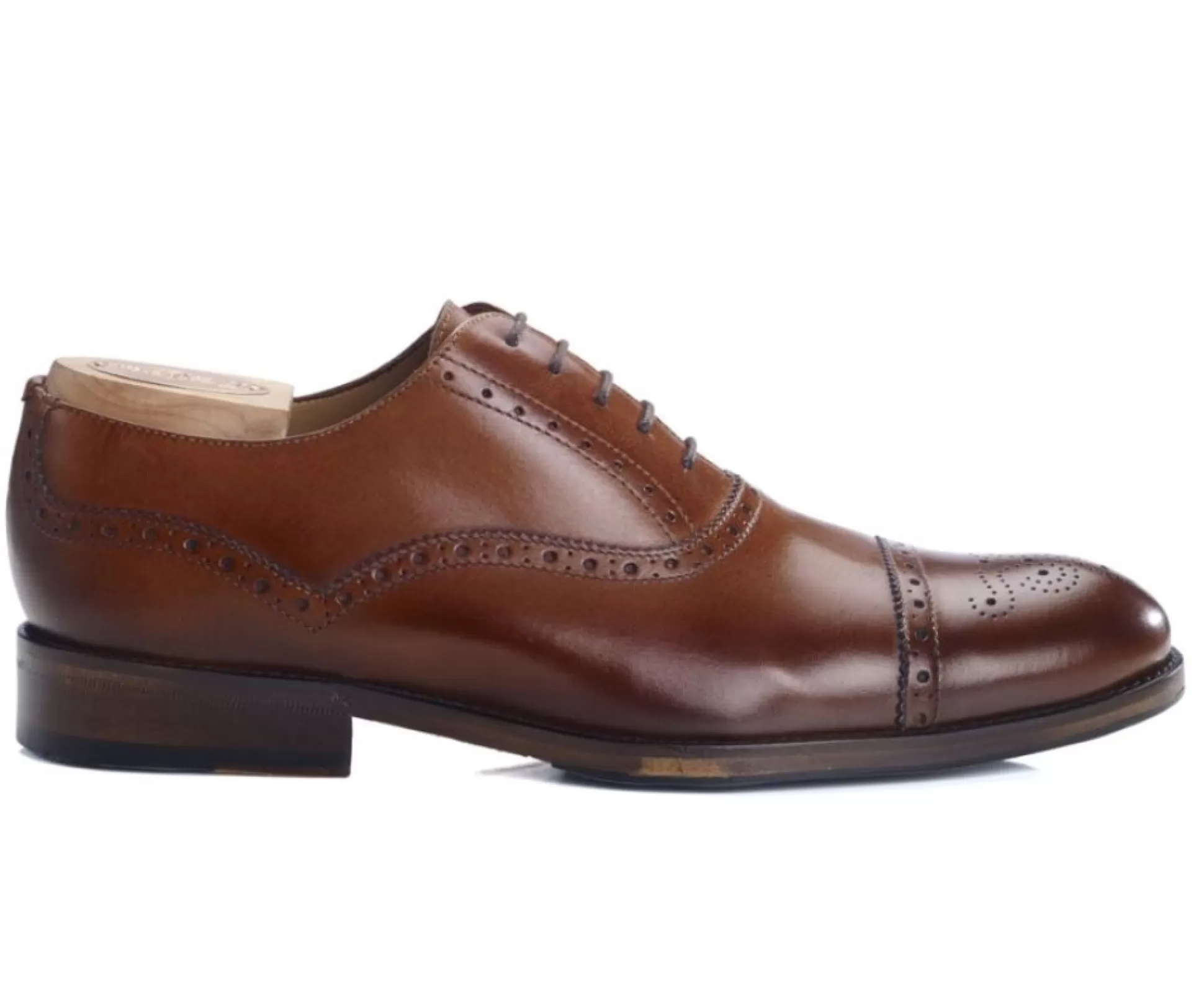 Bexley Richelieus*Richelieu Homme Semelle Cuir Avec Patin Hilcott Patin Cognac Patine