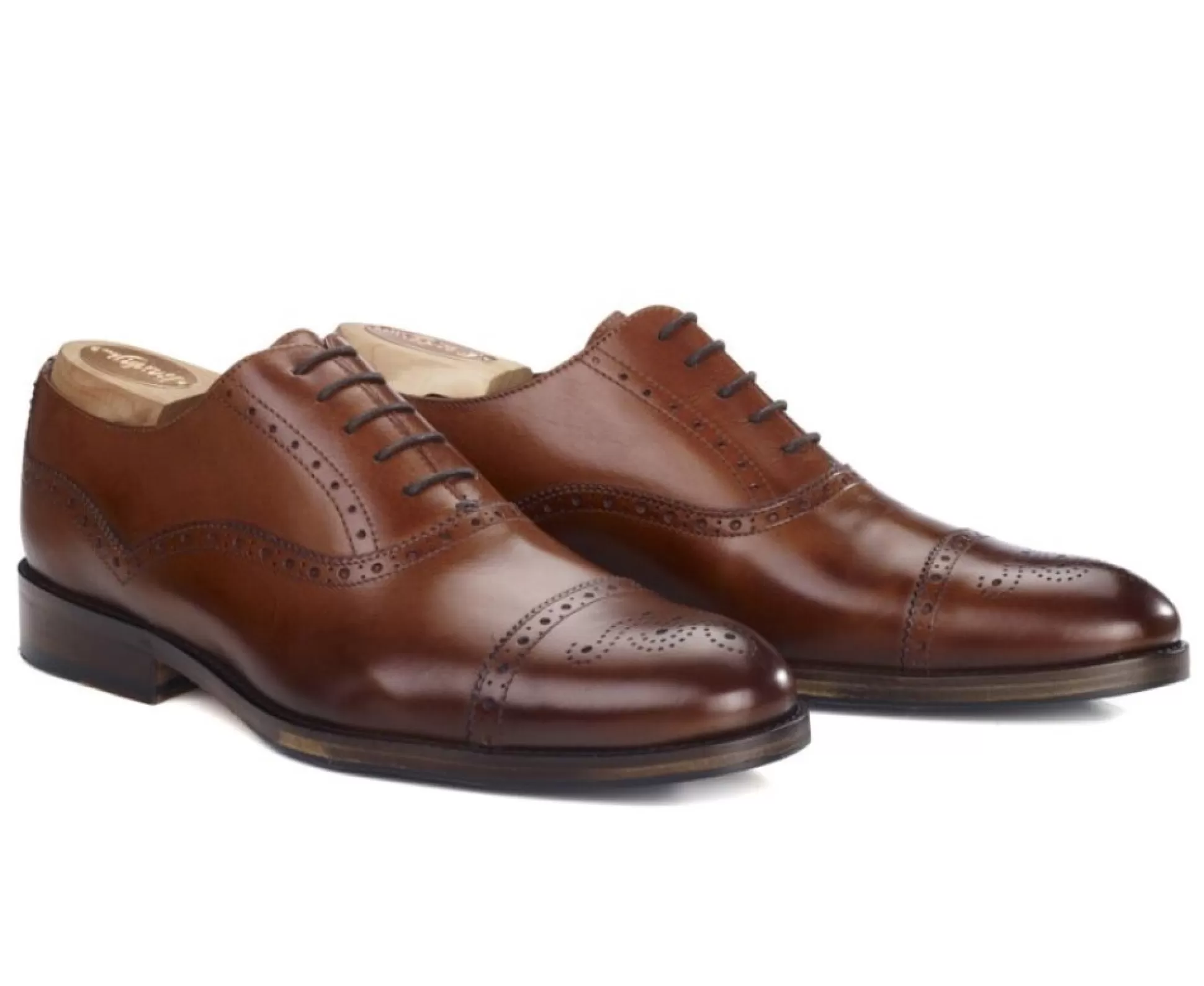 Bexley Richelieus*Richelieu Homme Semelle Cuir Avec Patin Hilcott Patin Cognac Patine