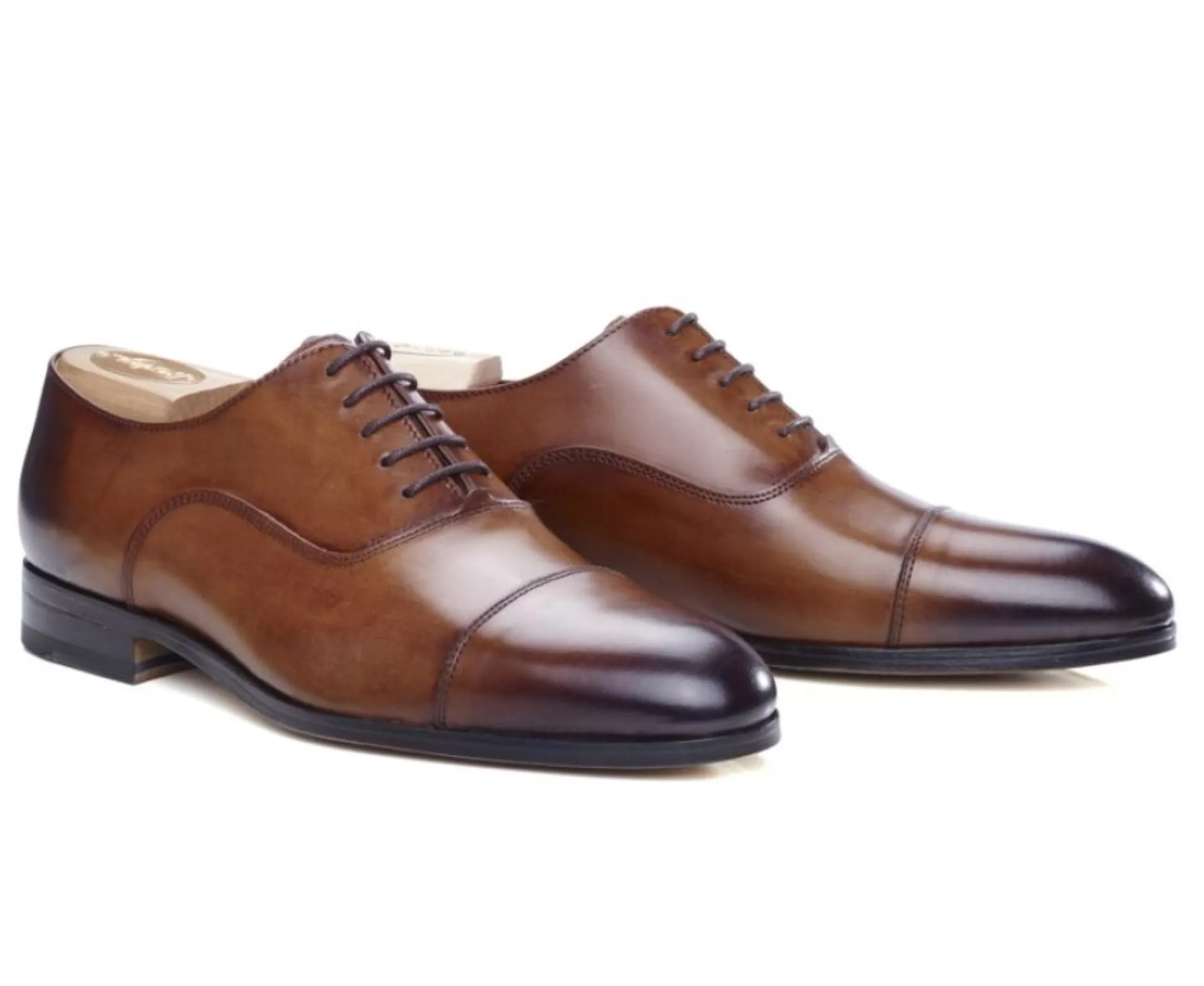 Bexley Chaussures Confort*Richelieu Homme Semelle Cuir Rickford Cognac Patine