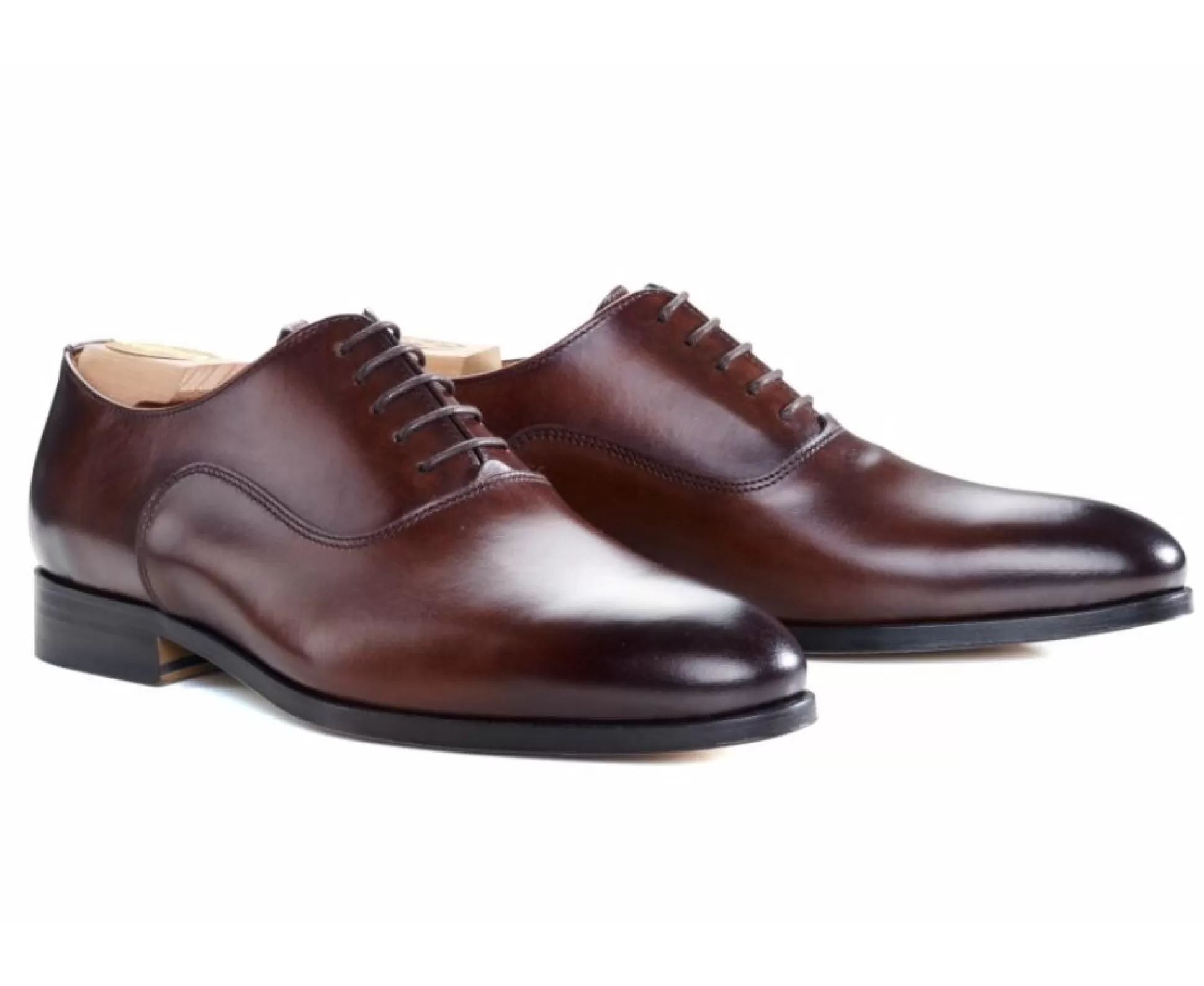 Bexley Chaussures Confort*Richelieu Homme Semelle Cuir Wayford Chocolat Patine