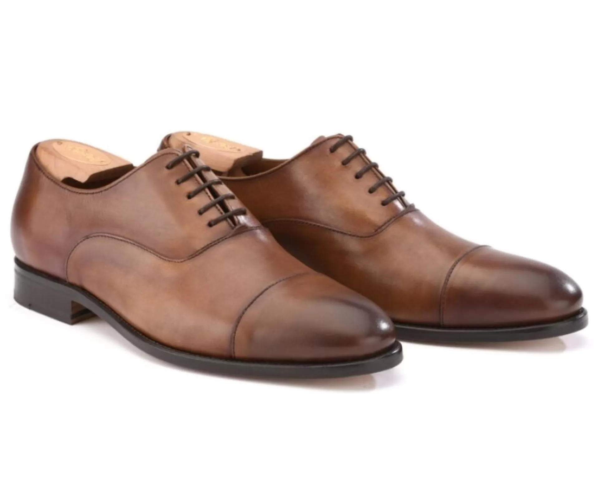 Bexley Chaussures Confort*Richelieu Homme Semelle Cuir Winford Cognac Patine