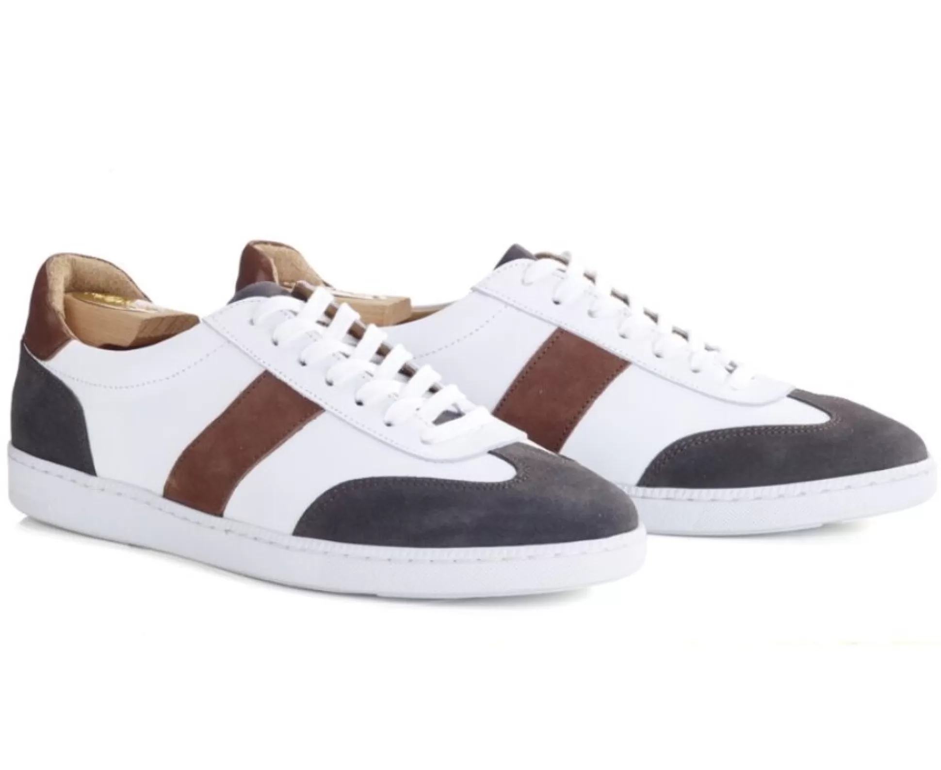 Bexley Sneakers & Baskets*Sneakers Cuir Homme Blanc Et Reglisse - Moyarra | Cuir Blanc Et Reglisse