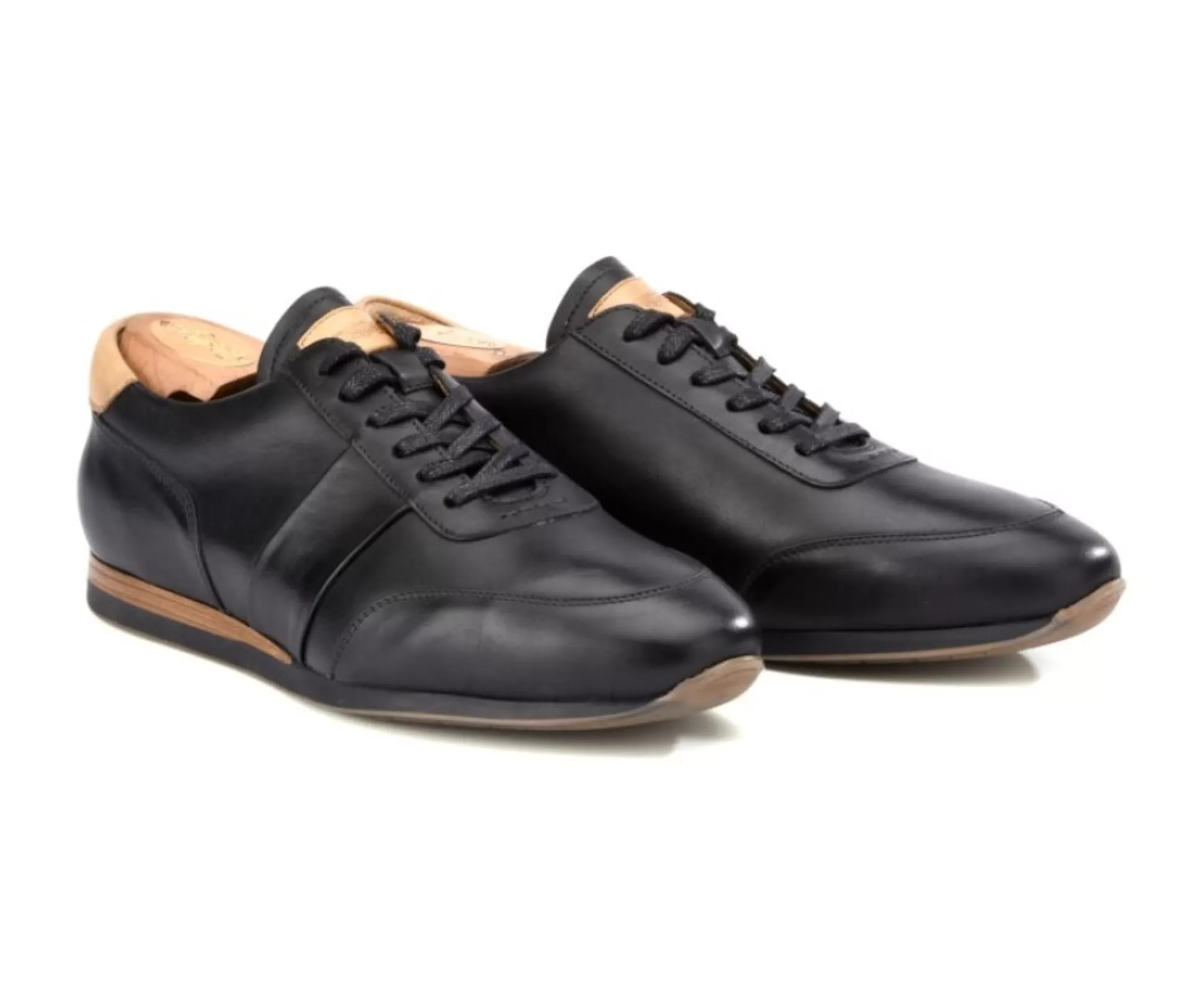 Bexley Sneakers & Baskets*Sneakers Cuir Homme Buckenderra Noir Patine