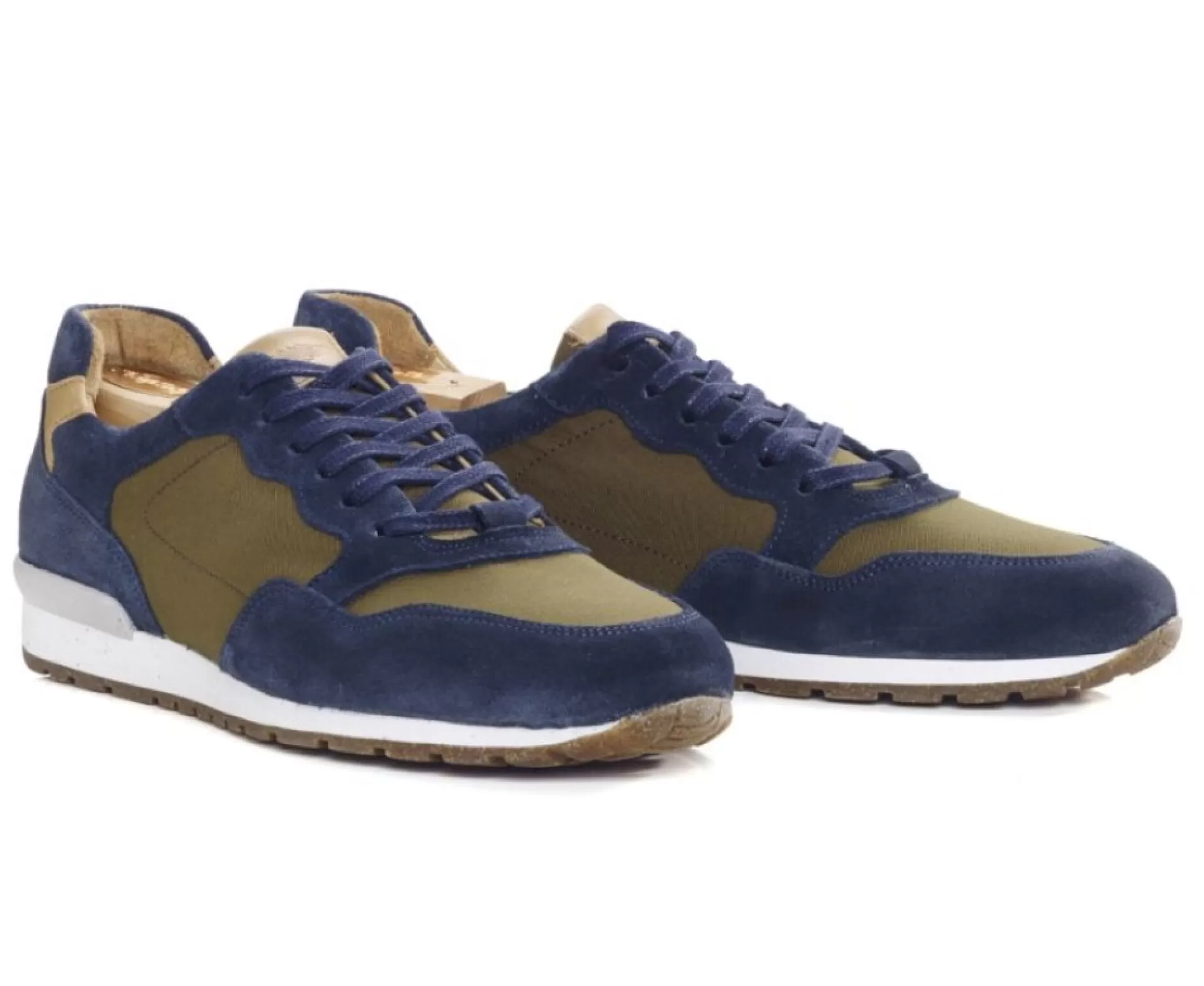 Bexley Sneakers & Baskets*Sneakers Homme Canberra Ii | Velours Bleu Et Kaki