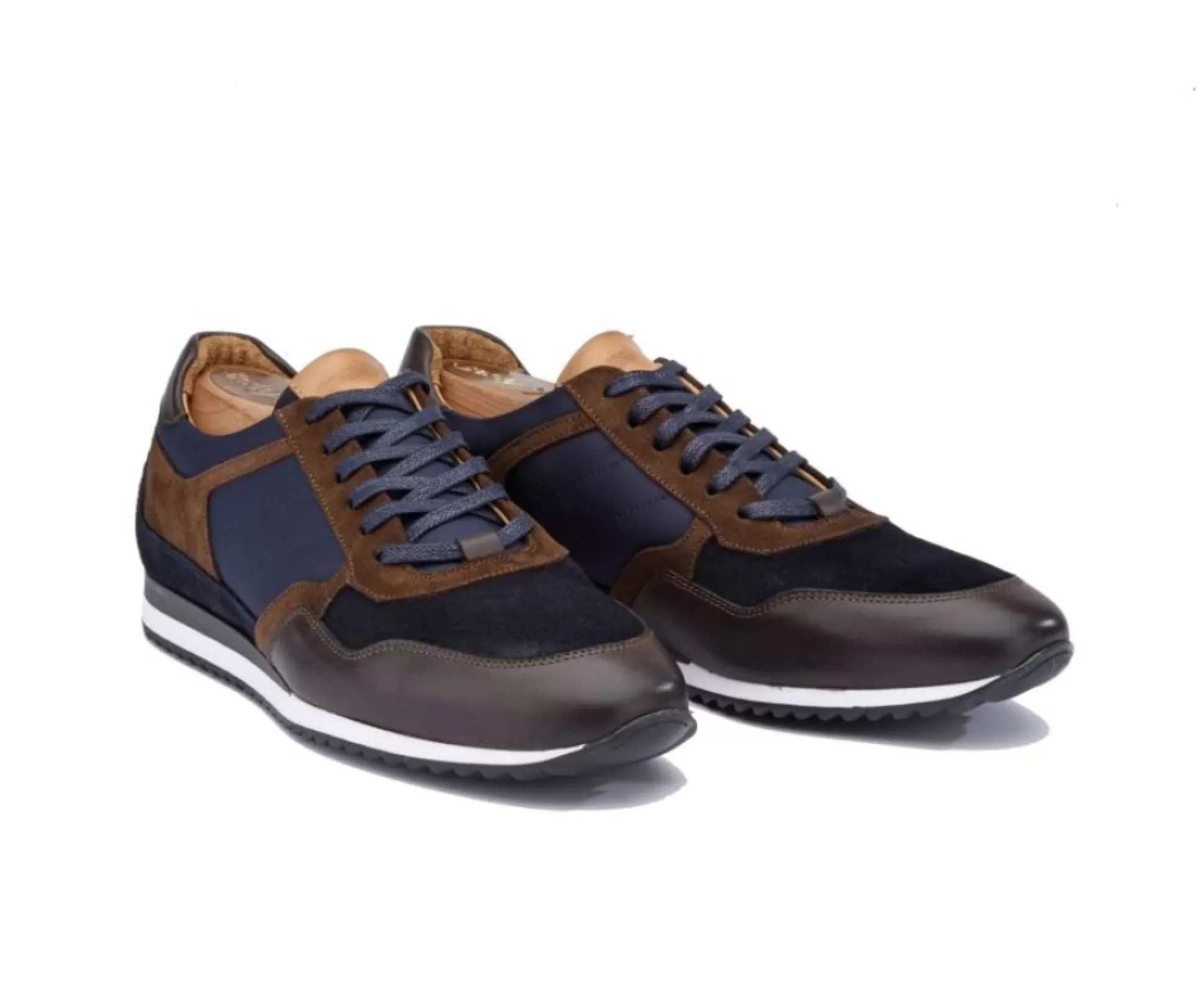 Bexley Sneakers & Baskets*Sneakers Homme Corunna Chocolat Et Velours Marine